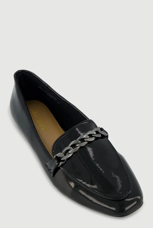 Metallic Chain Almond Toe Loafers sold by Rainbow
