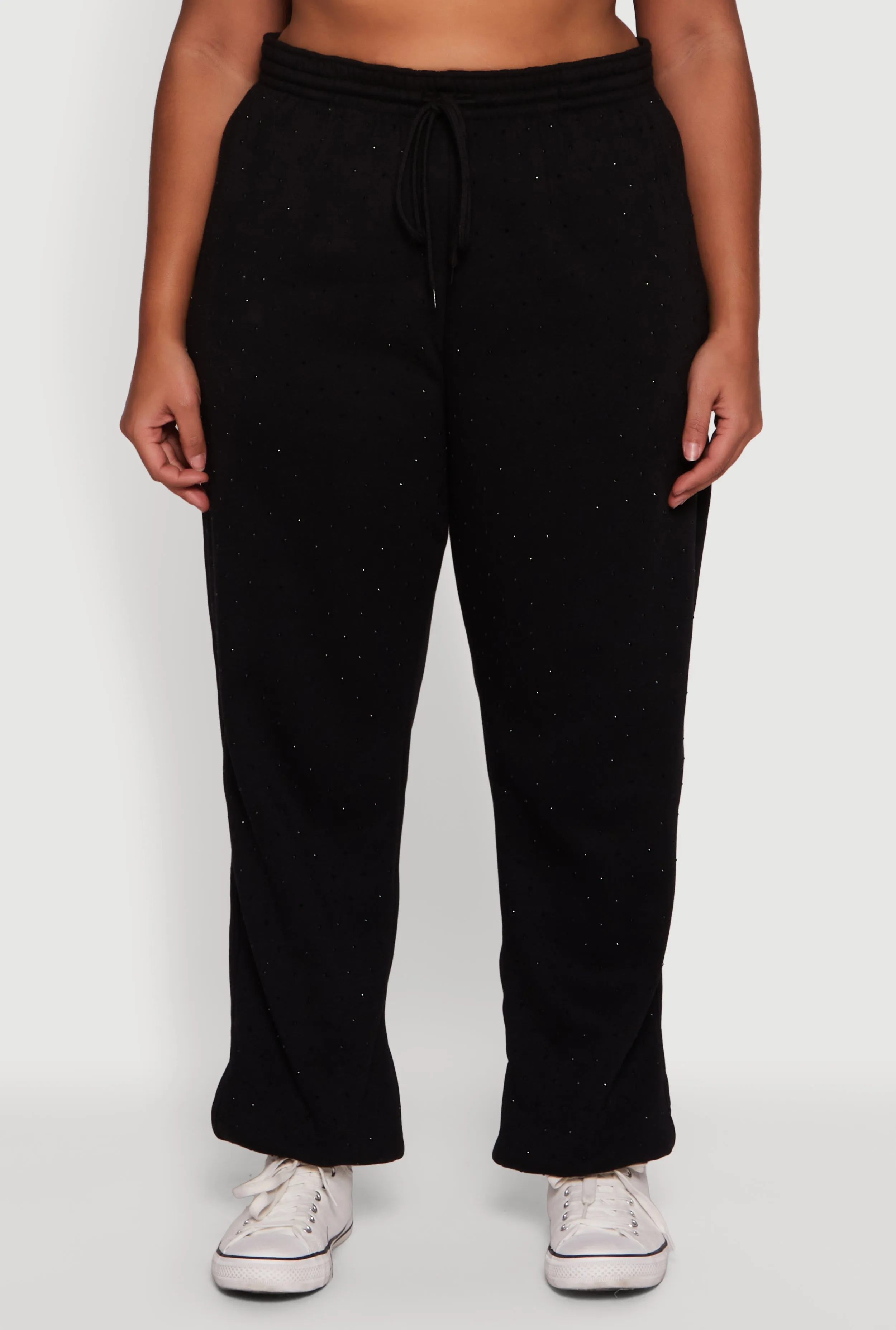 Plus Size Rhinestone Studded Drawstring Waist Sweatpants sold by Rainbow product image thumbnail 3