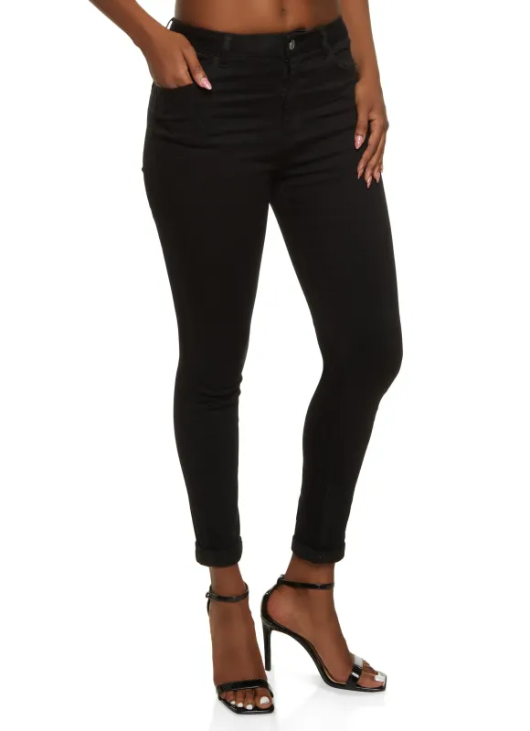 Alora Whiskered Rolled Cuff Skinny Jeans sold by Rainbow