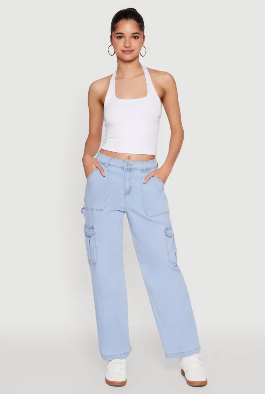 Cargo Straight Leg Jeans sold by Rainbow