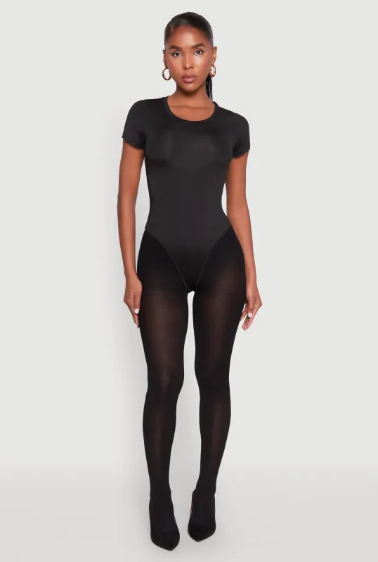 Julia Crew Neck Short Sleeve Bodysuit sold by Rainbow