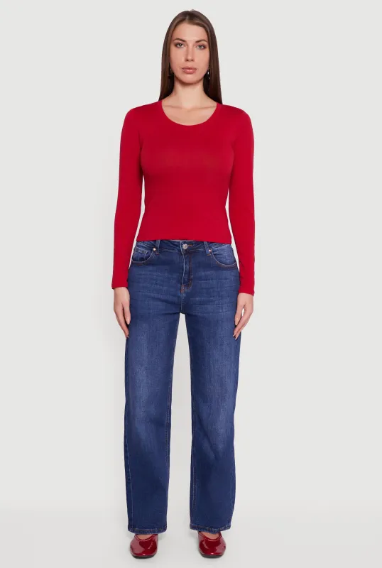 Classic Scoop Neck Long Sleeve Tee sold by Rainbow