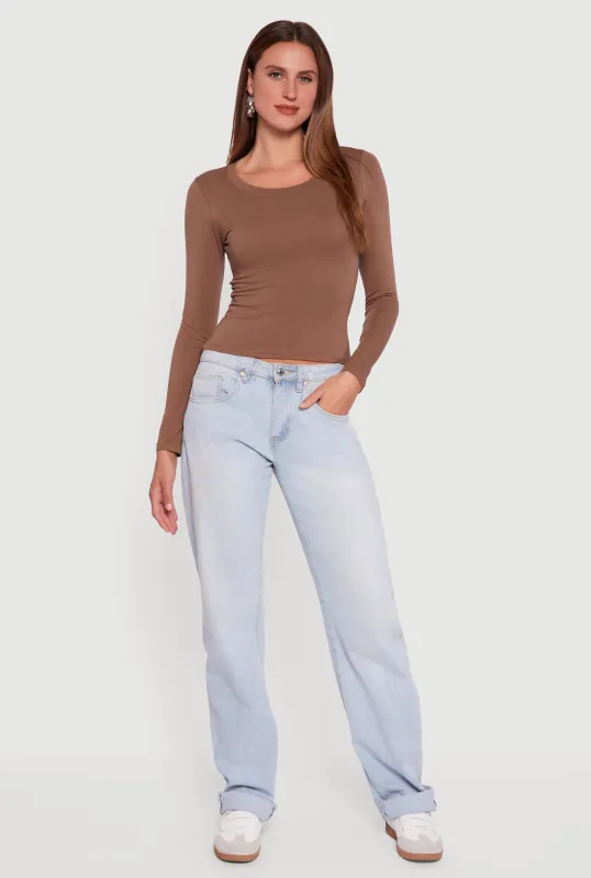 Classic Scoop Neck Long Sleeve Tee sold by Rainbow