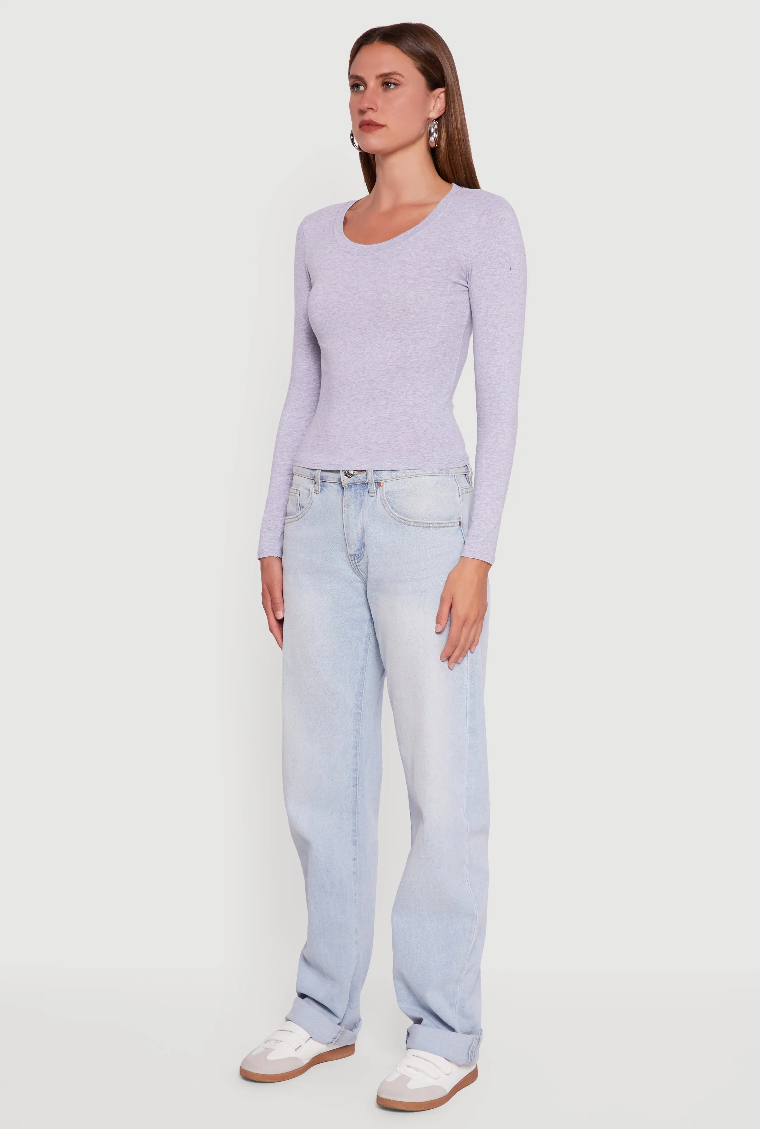 Classic Scoop Neck Long Sleeve Tee sold by Rainbow product image thumbnail 5