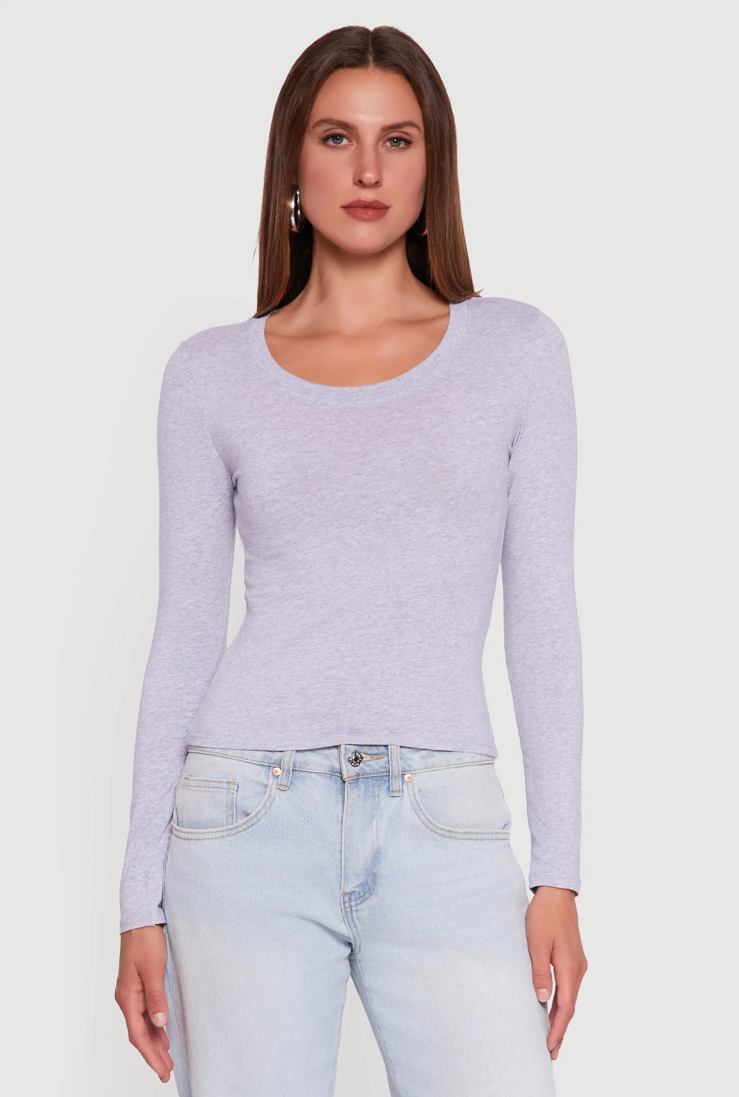Classic Scoop Neck Long Sleeve Tee sold by Rainbow product image thumbnail 2
