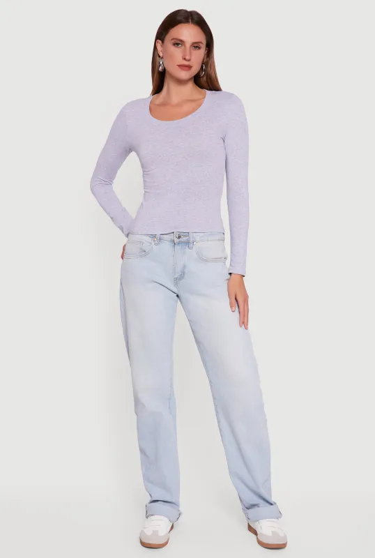 Classic Scoop Neck Long Sleeve Tee sold by Rainbow