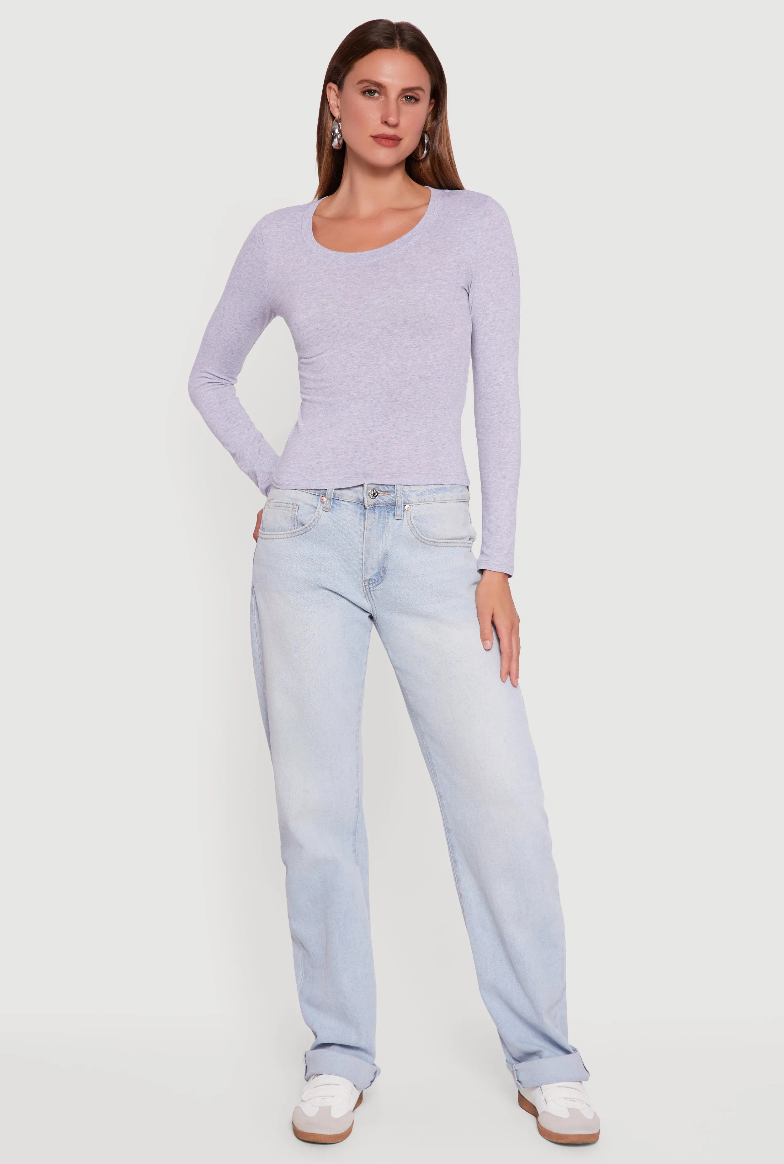 Classic Scoop Neck Long Sleeve Tee sold by Rainbow