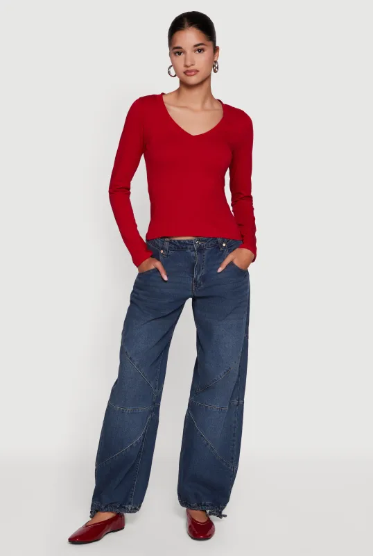 Classic V-Neck Long Sleeve Tee sold by Rainbow