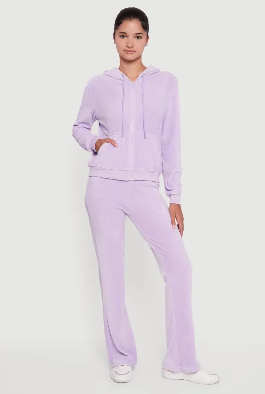 Talia Velour High Waisted Flare Sweatpants sold by Rainbow