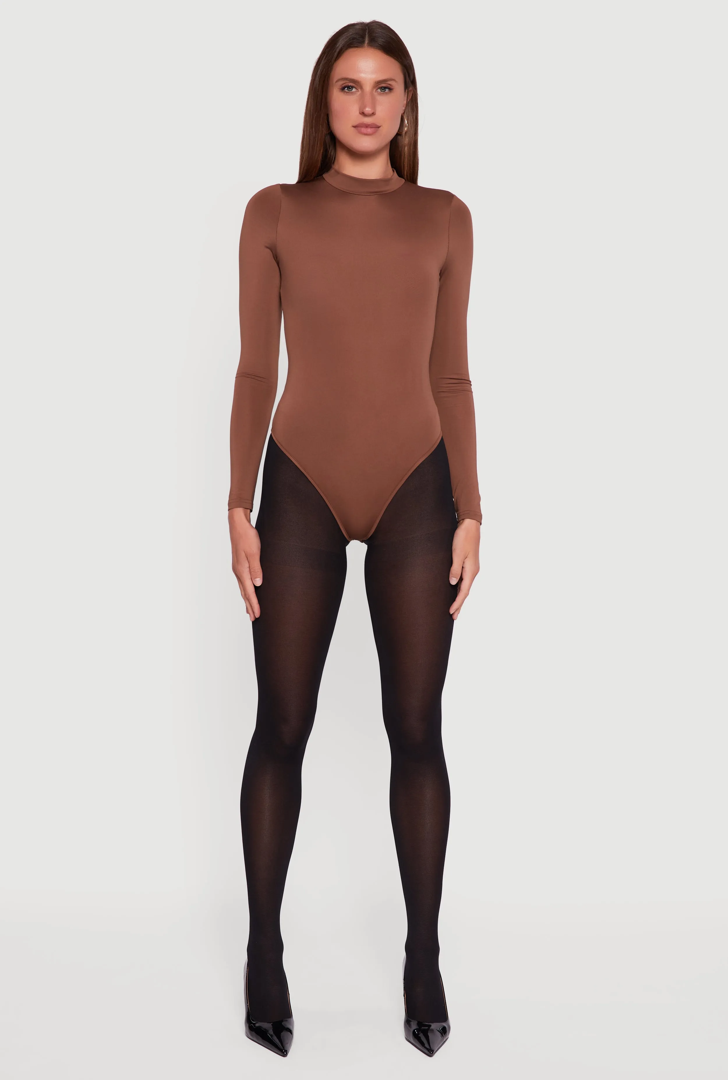 Aubrey Mock Neck Long Sleeve Bodysuit sold by Rainbow product image thumbnail 3