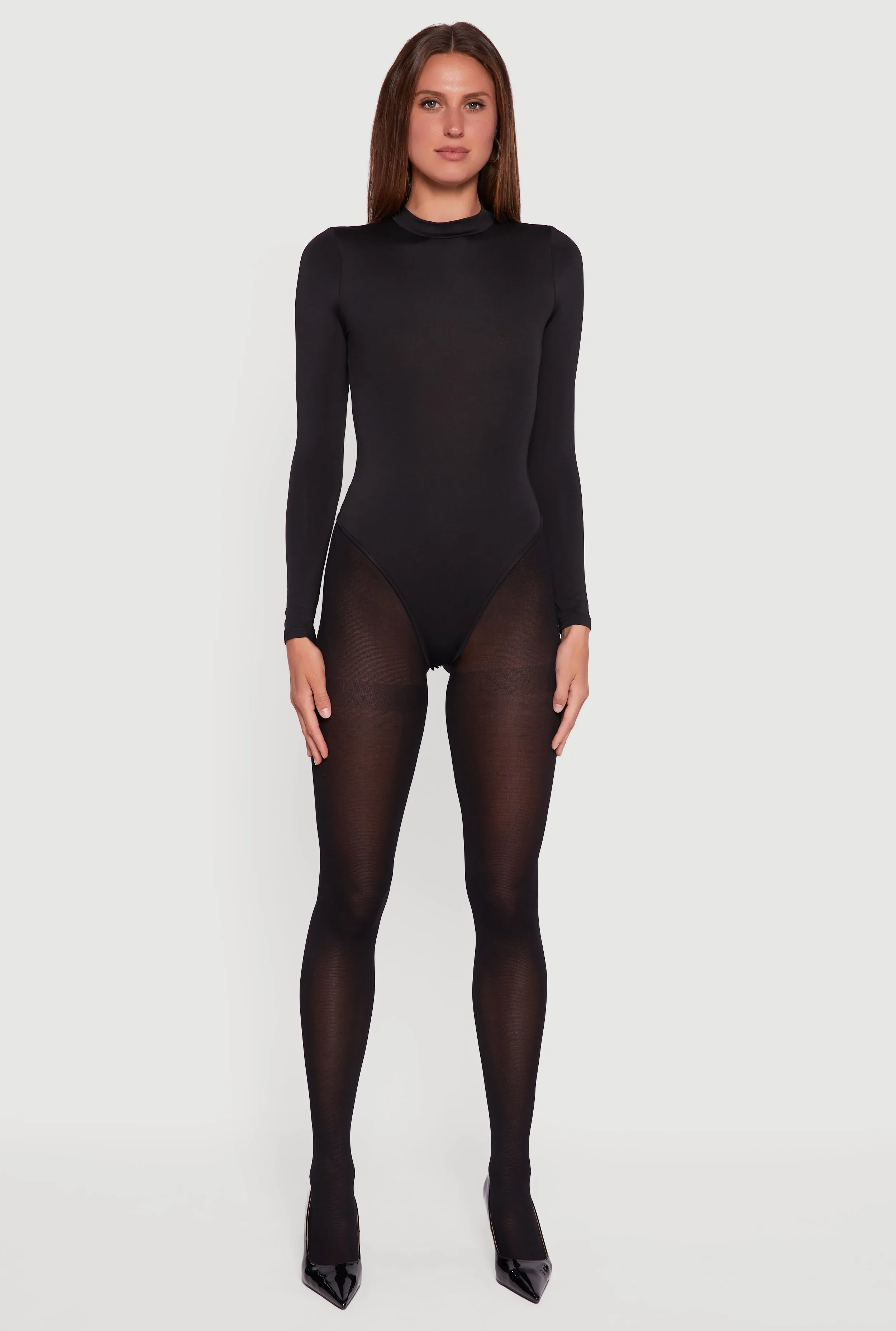 Aubrey Mock Neck Long Sleeve Bodysuit sold by Rainbow product image thumbnail 3
