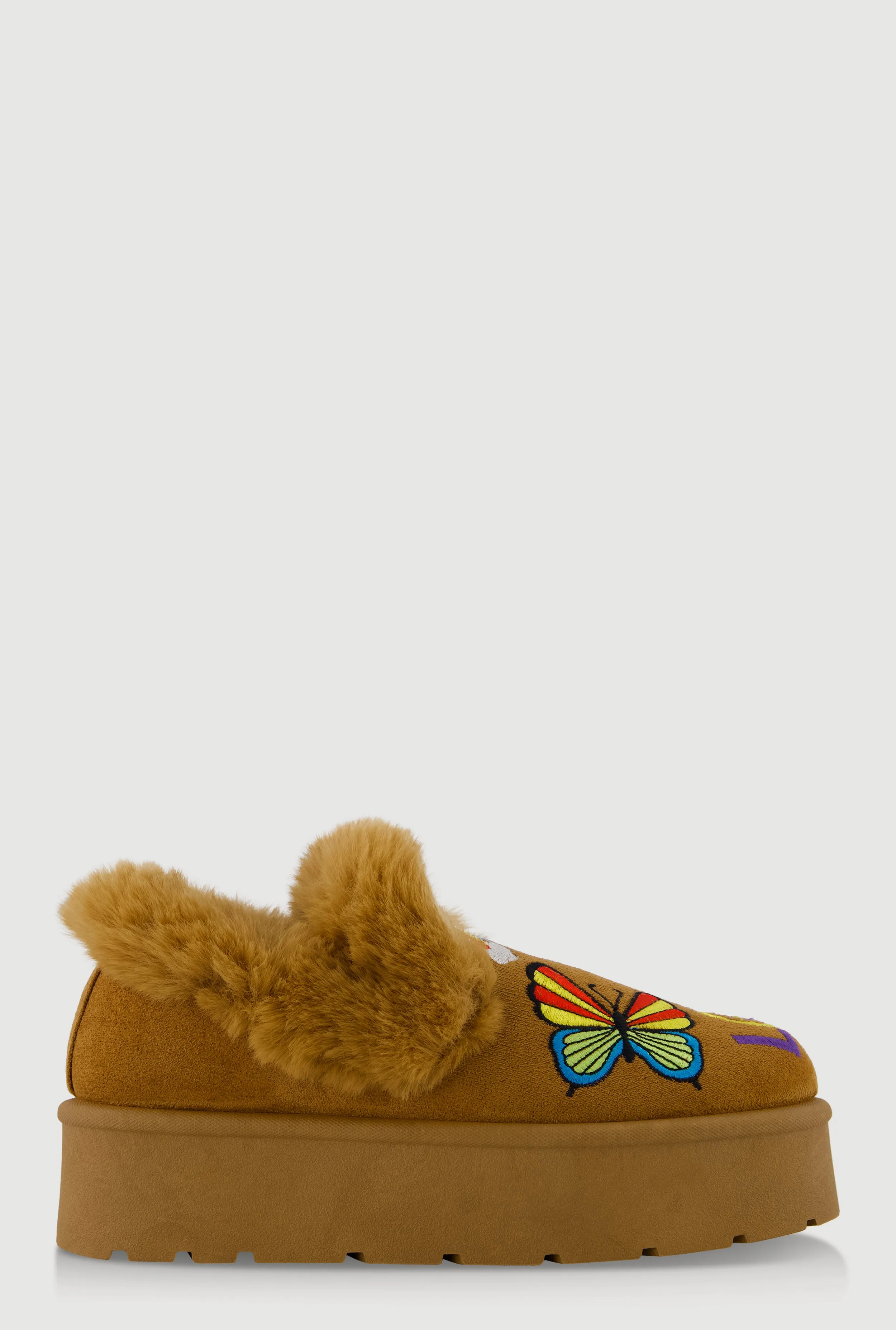 Embroidered Faux Fur Platform Ankle Booties sold by Rainbow product image thumbnail 2