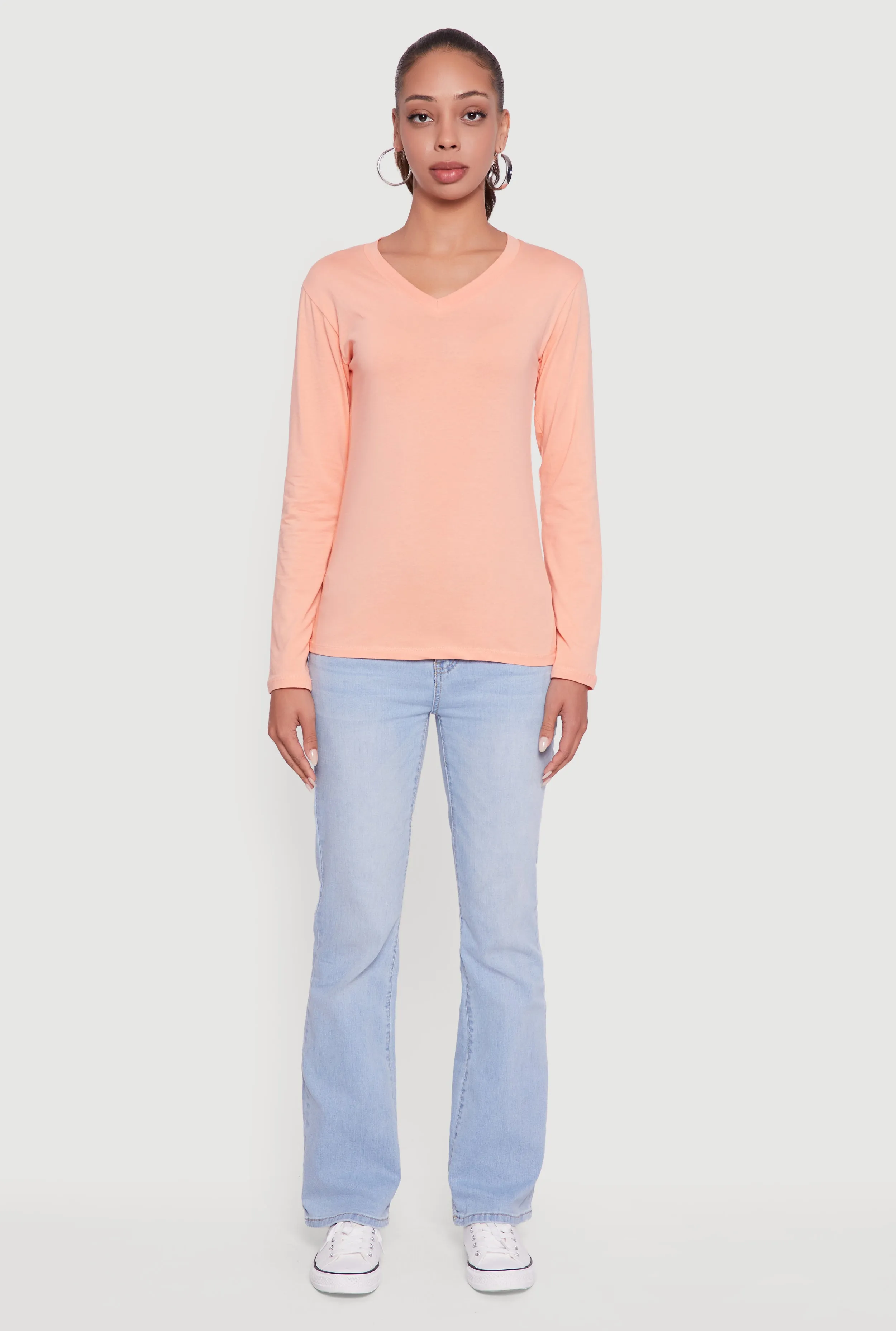 V-Neck Long Sleeve T-Shirt sold by Rainbow product image thumbnail 3