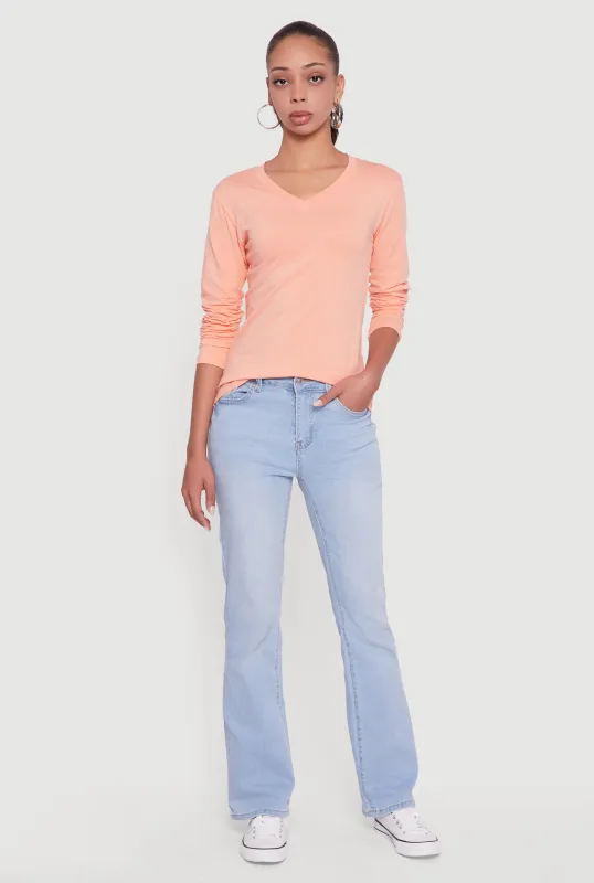 V-Neck Long Sleeve T-Shirt sold by Rainbow