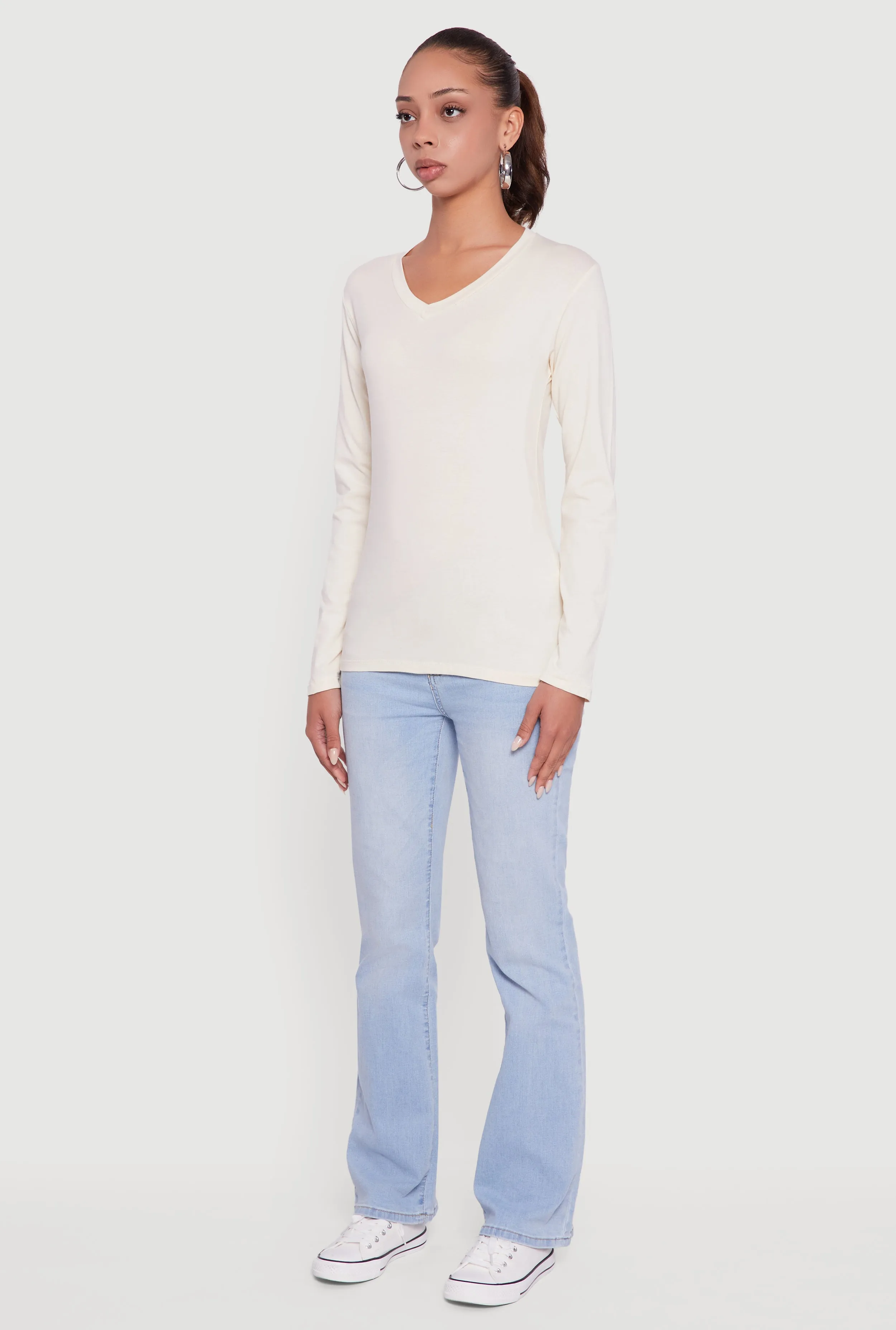V-Neck Long Sleeve T-Shirt sold by Rainbow product image thumbnail 5
