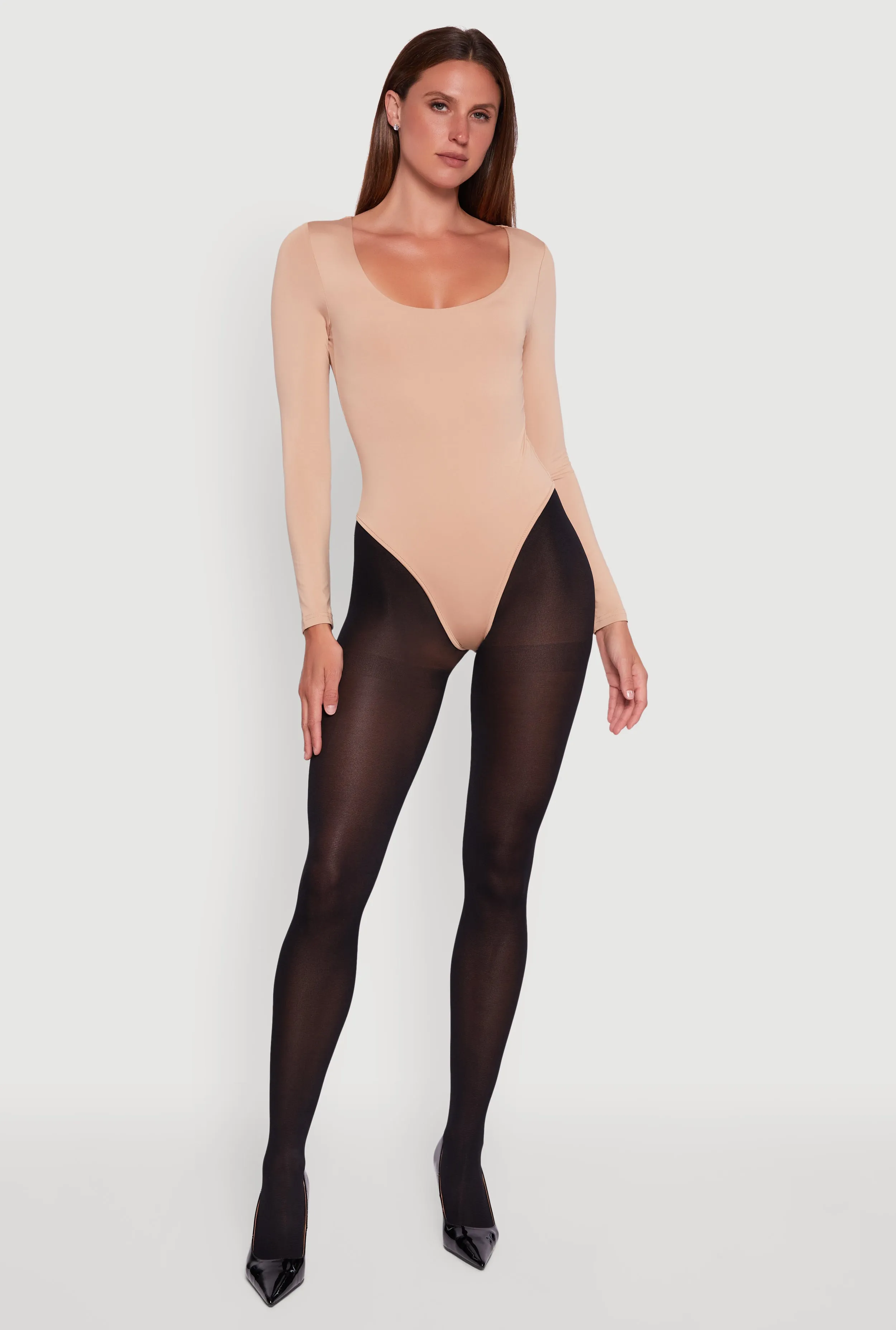 Clare Square Neck Long Sleeve Bodysuit sold by Rainbow