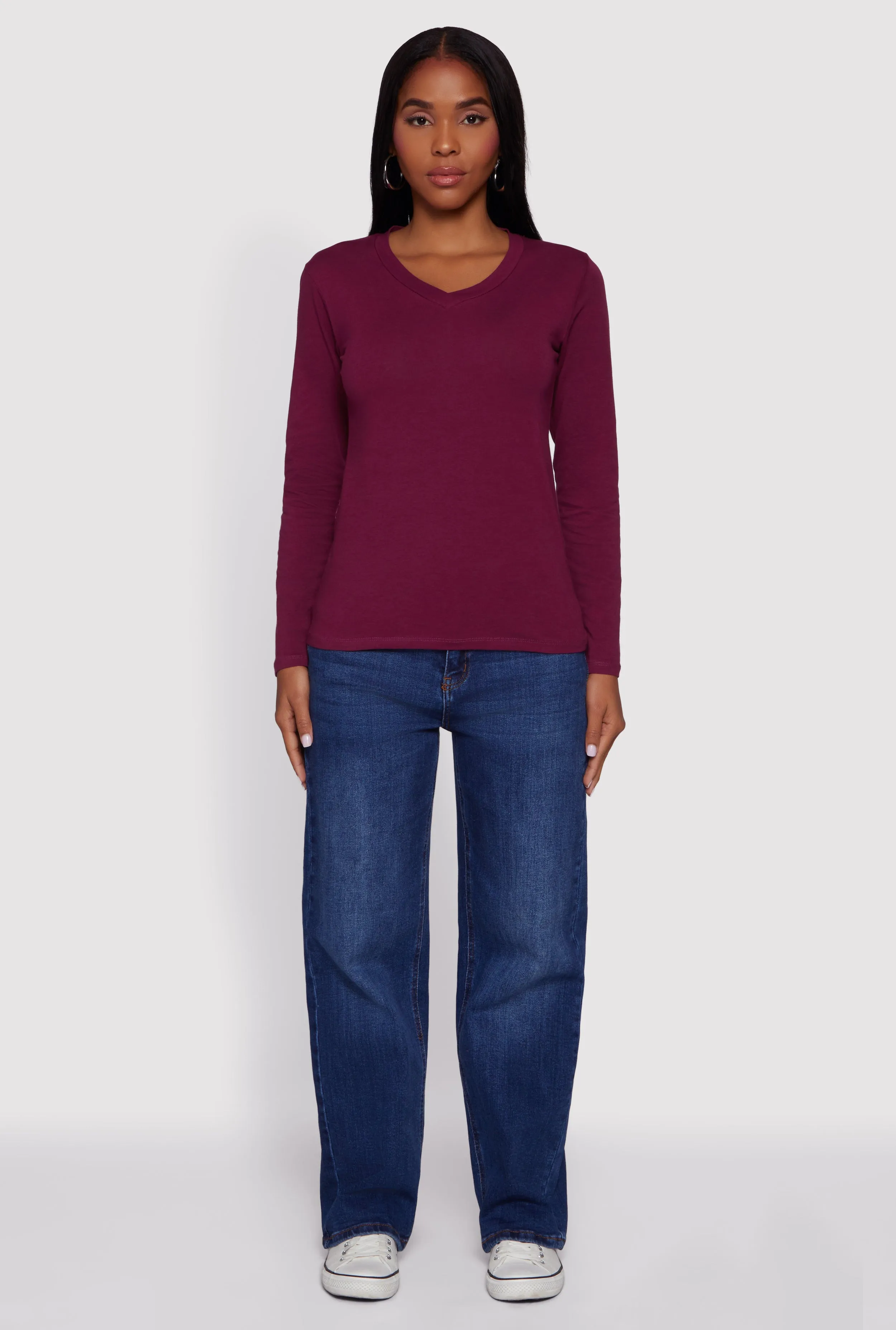 V-Neck Long Sleeve T-Shirt sold by Rainbow product image thumbnail 3