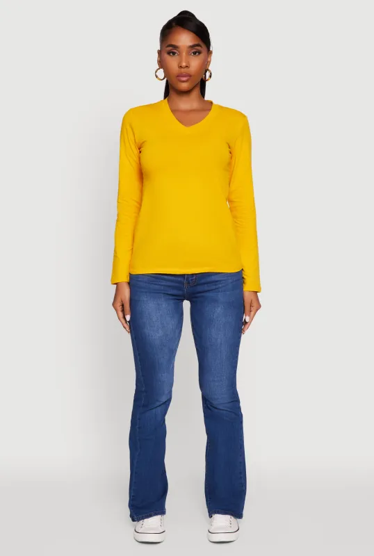 V-Neck Long Sleeve T-Shirt sold by Rainbow