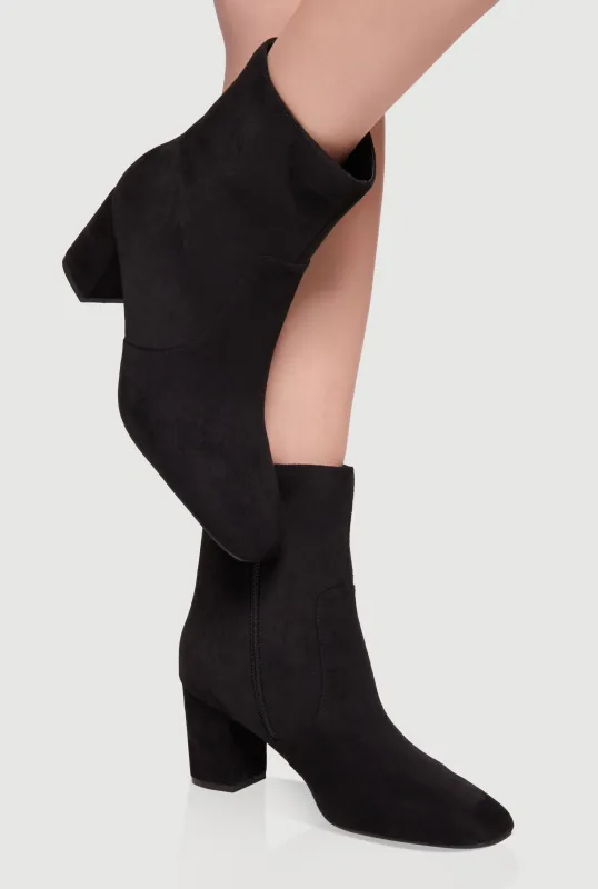 Almond Toe Block Heel Ankle Booties sold by Rainbow