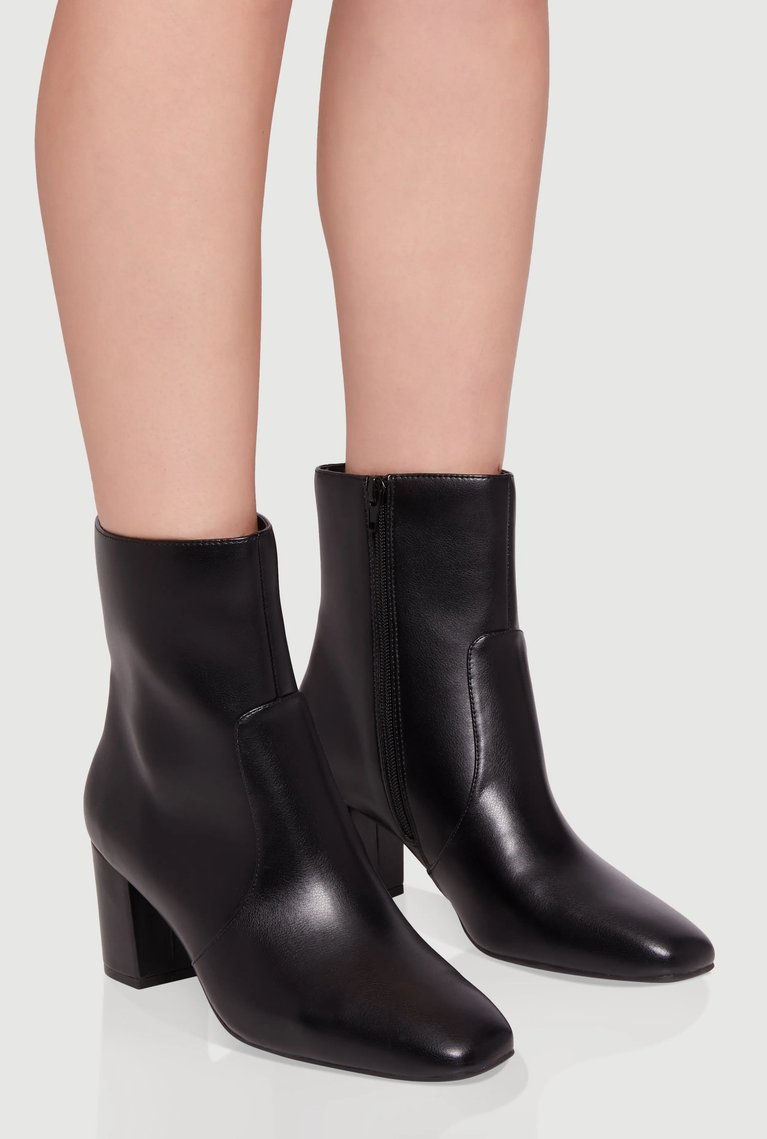 Almond Toe Block Heel Ankle Booties sold by Rainbow product image thumbnail 2