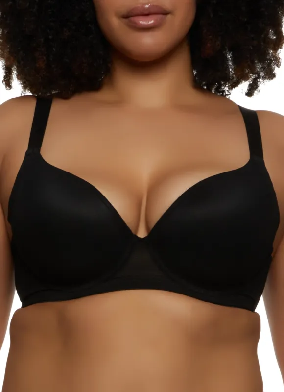 Plus Siz Mesh Plunge Bra sold by Rainbow