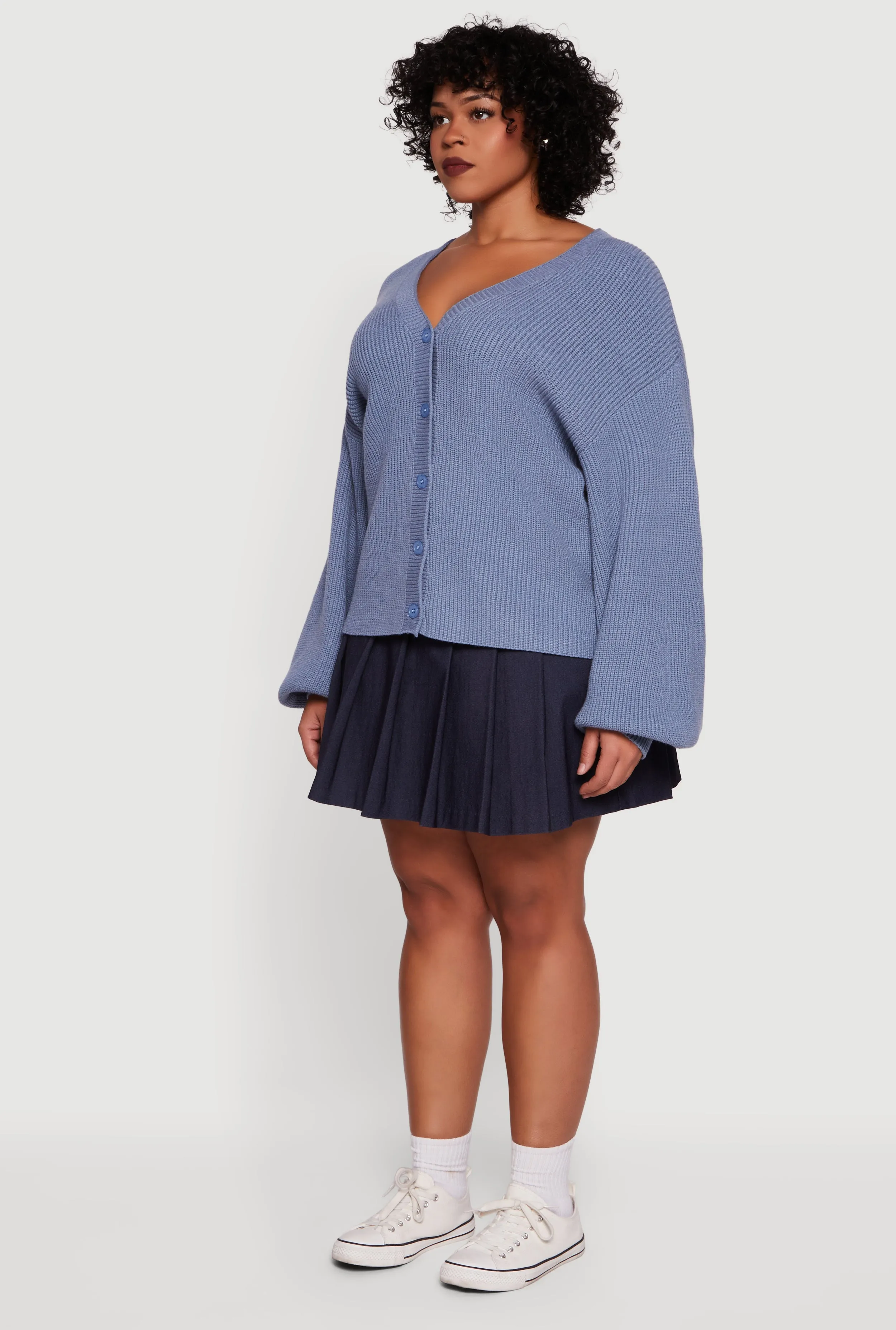 Plus Size Knitted Button Front Cardigan sold by Rainbow product image thumbnail 5