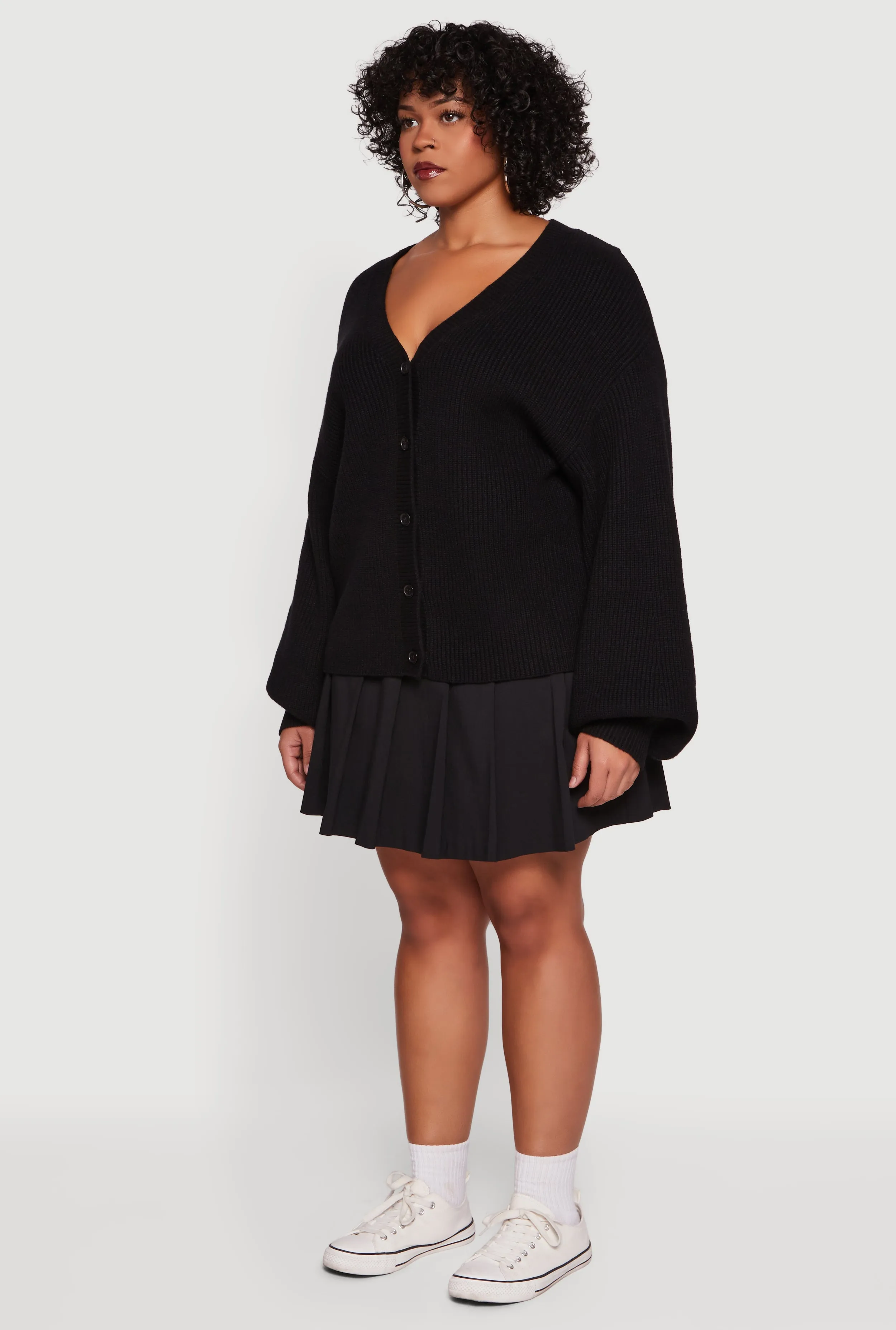 Plus Size Knitted Button Front Cardigan sold by Rainbow product image thumbnail 5