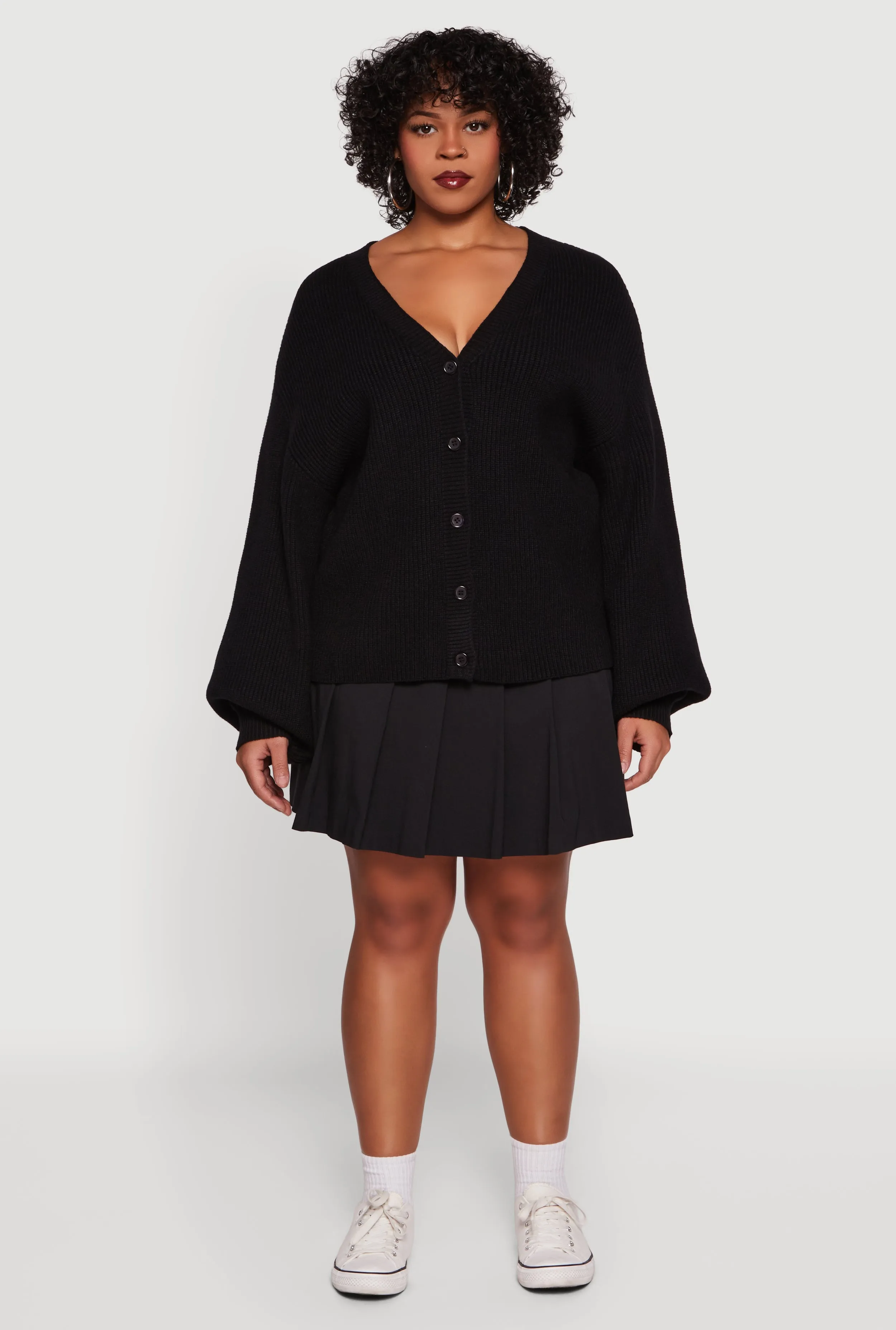 Plus Size Knitted Button Front Cardigan sold by Rainbow product image thumbnail 3