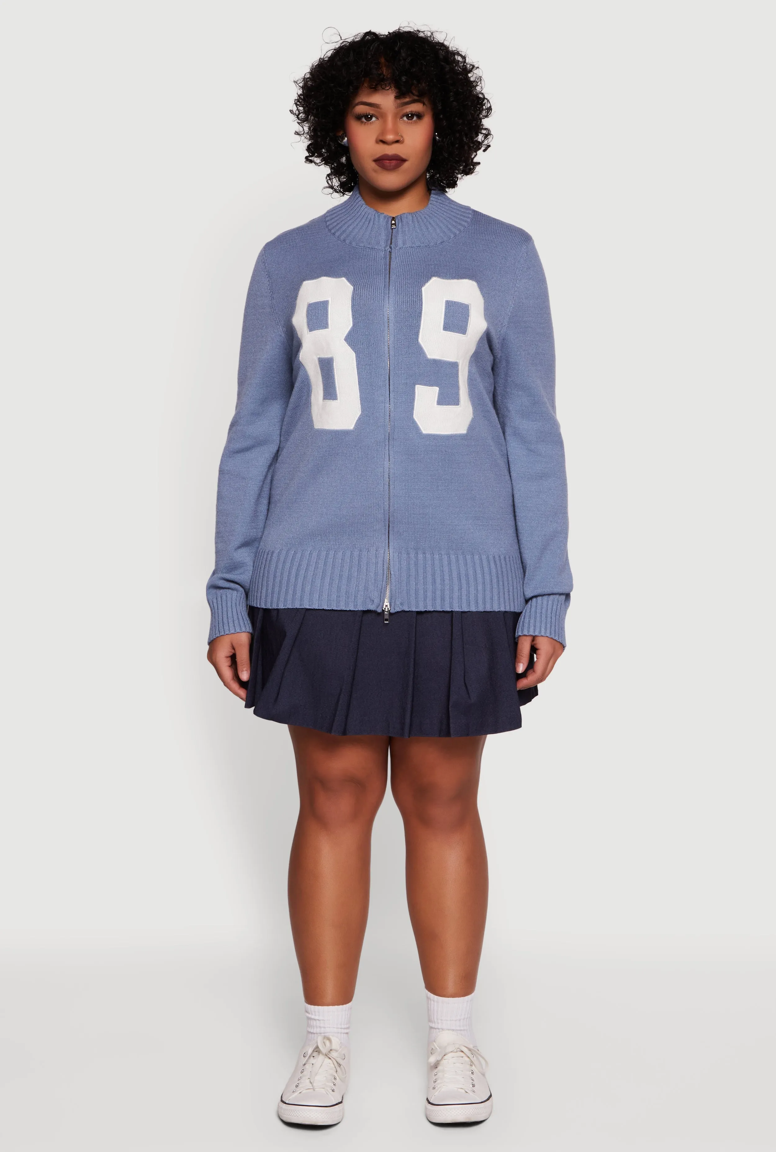 Plus Size 89 Zip Front Mock Neck Sweater sold by Rainbow product image thumbnail 2