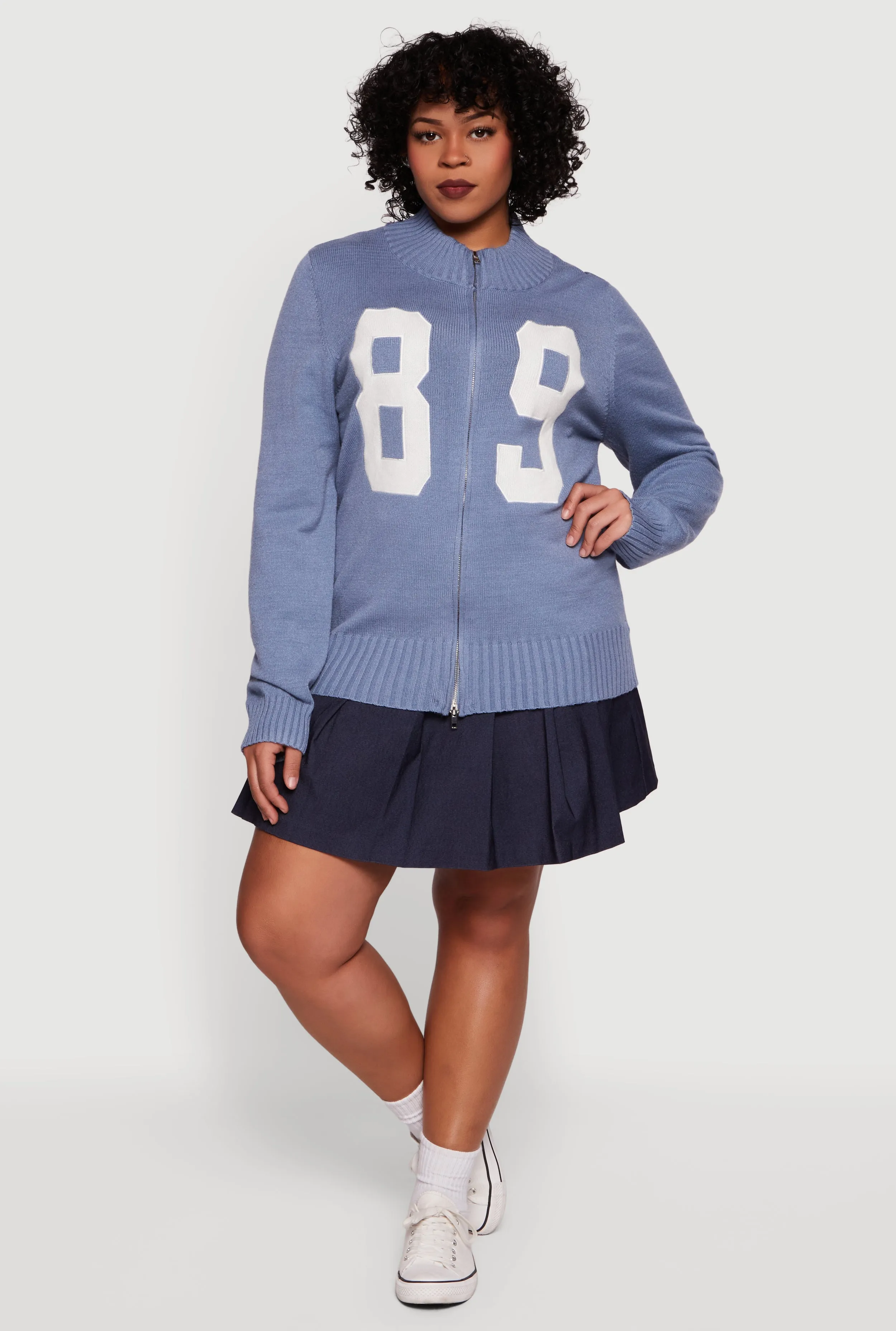 Plus Size 89 Zip Front Mock Neck Sweater sold by Rainbow product image thumbnail 3