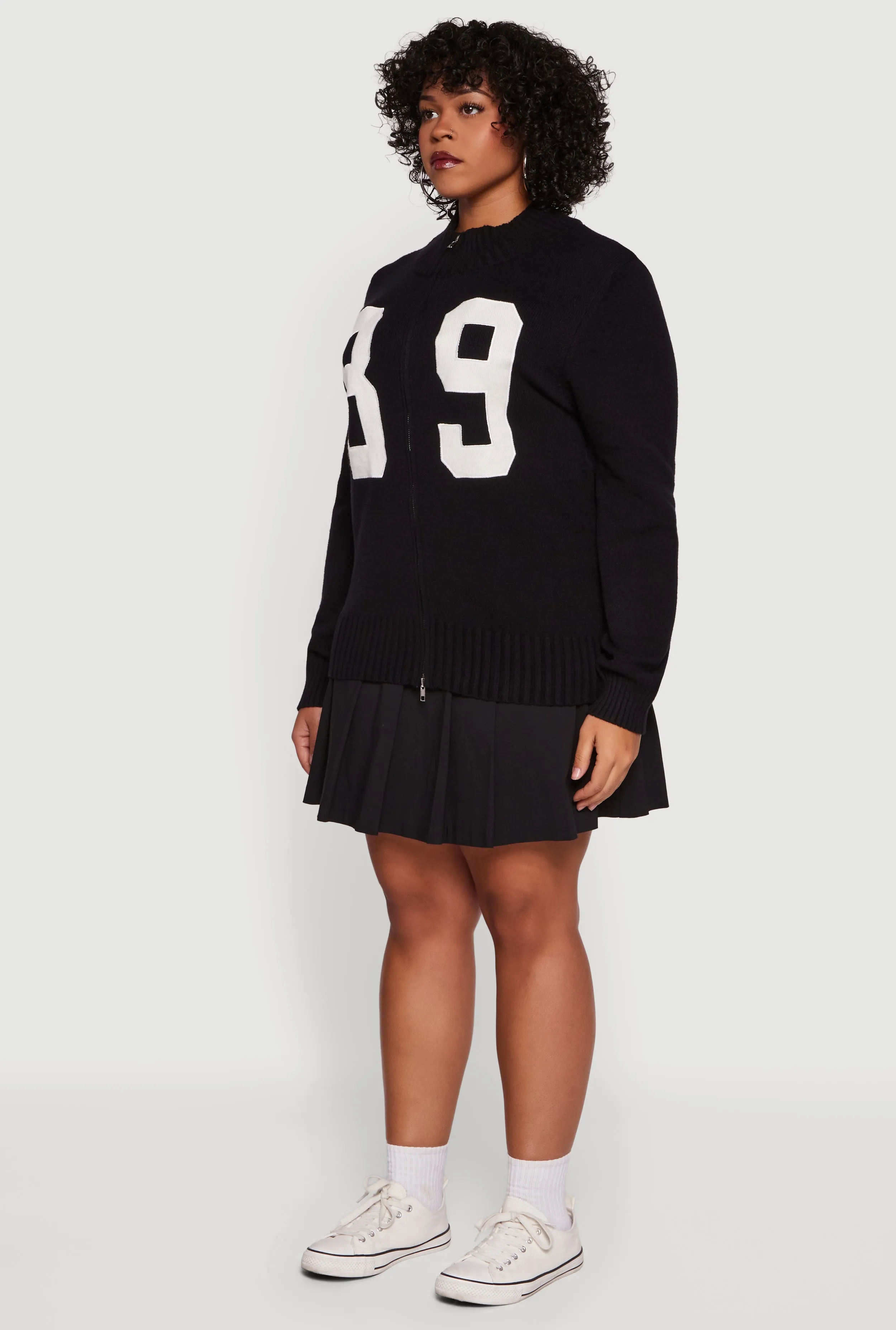 Plus Size 89 Zip Front Mock Neck Sweater sold by Rainbow product image thumbnail 5