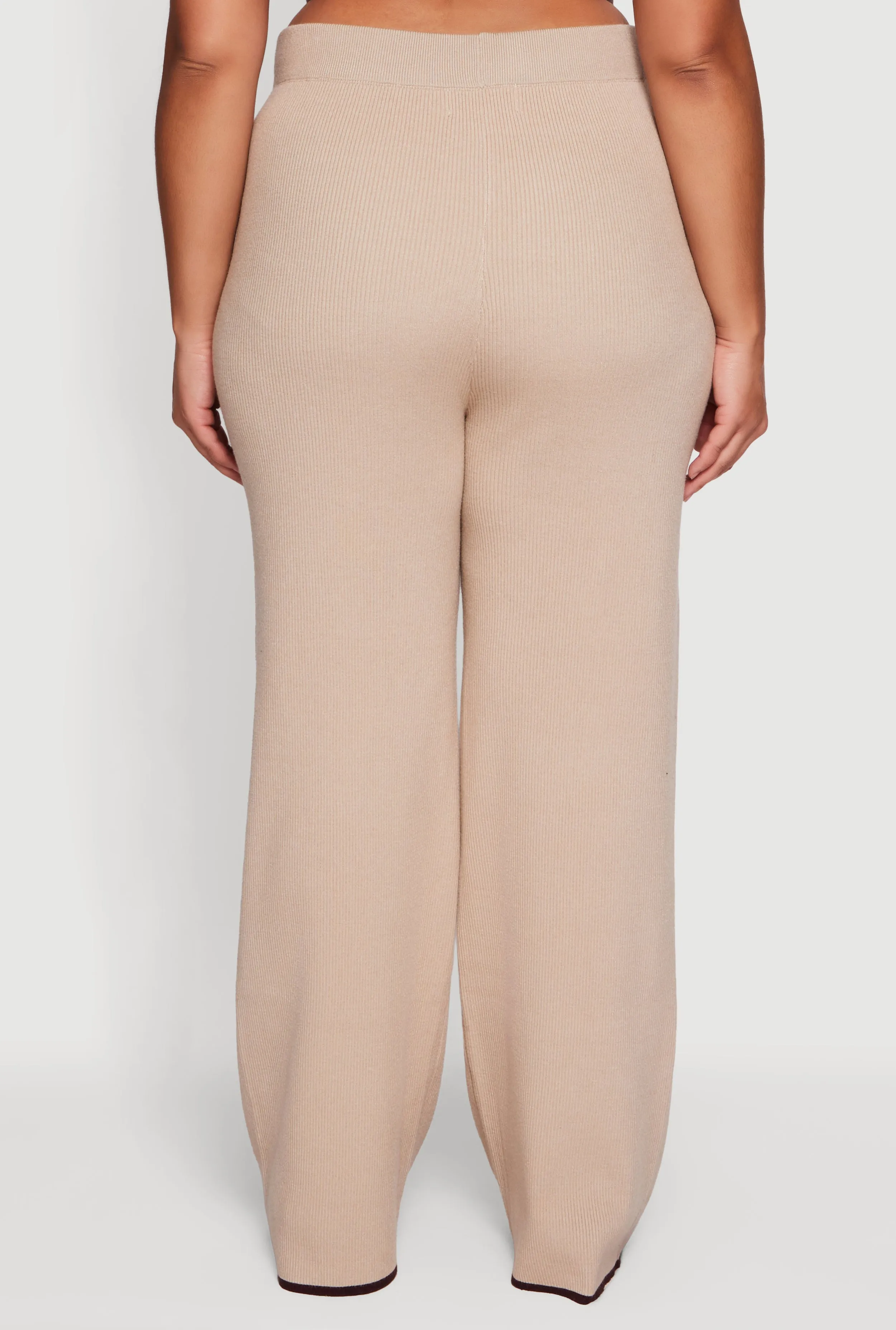 Rib Knit Pull On High Waisted Wide Leg Pants sold by Rainbow product image thumbnail 5