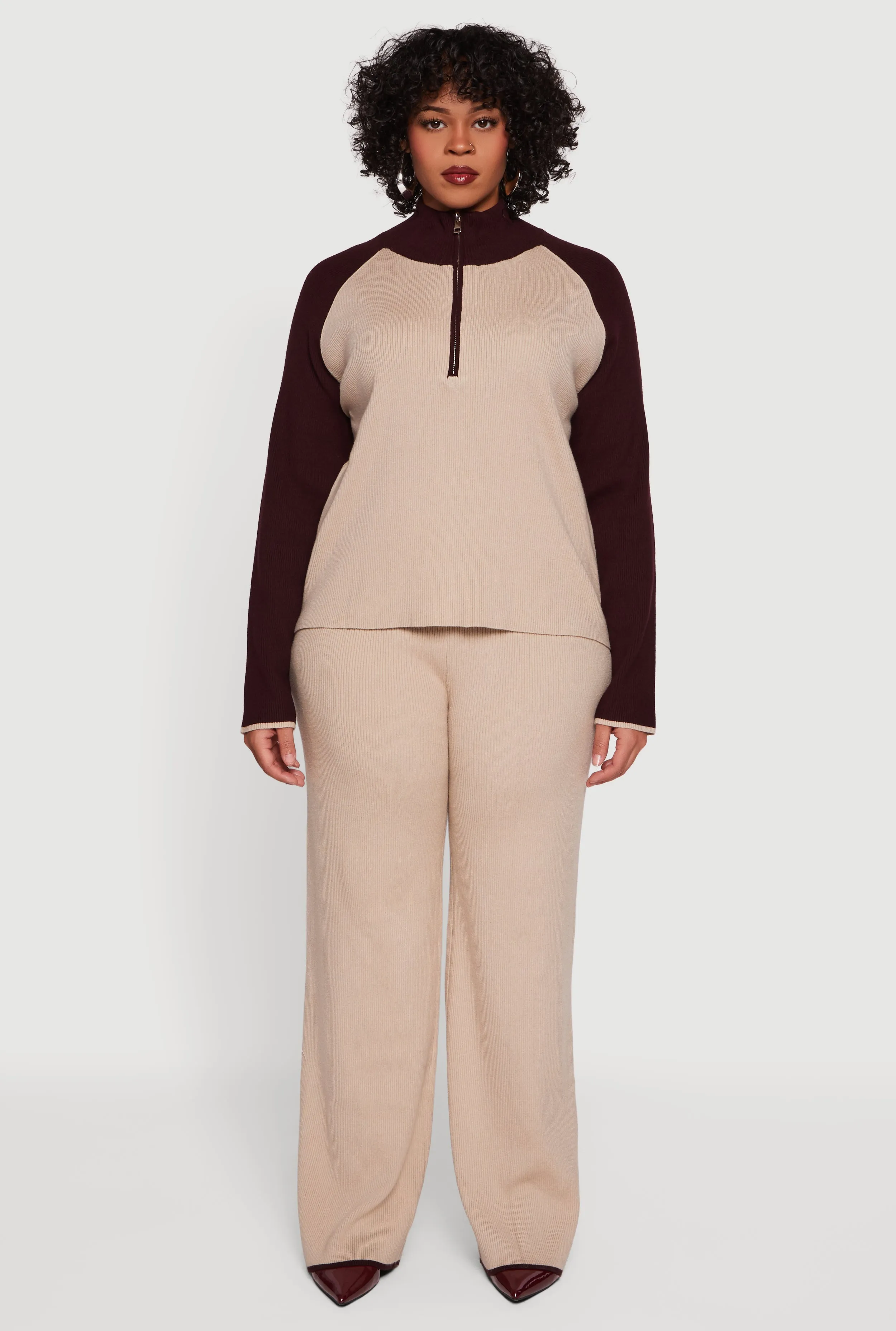 Rib Knit Pull On High Waisted Wide Leg Pants sold by Rainbow product image thumbnail 2