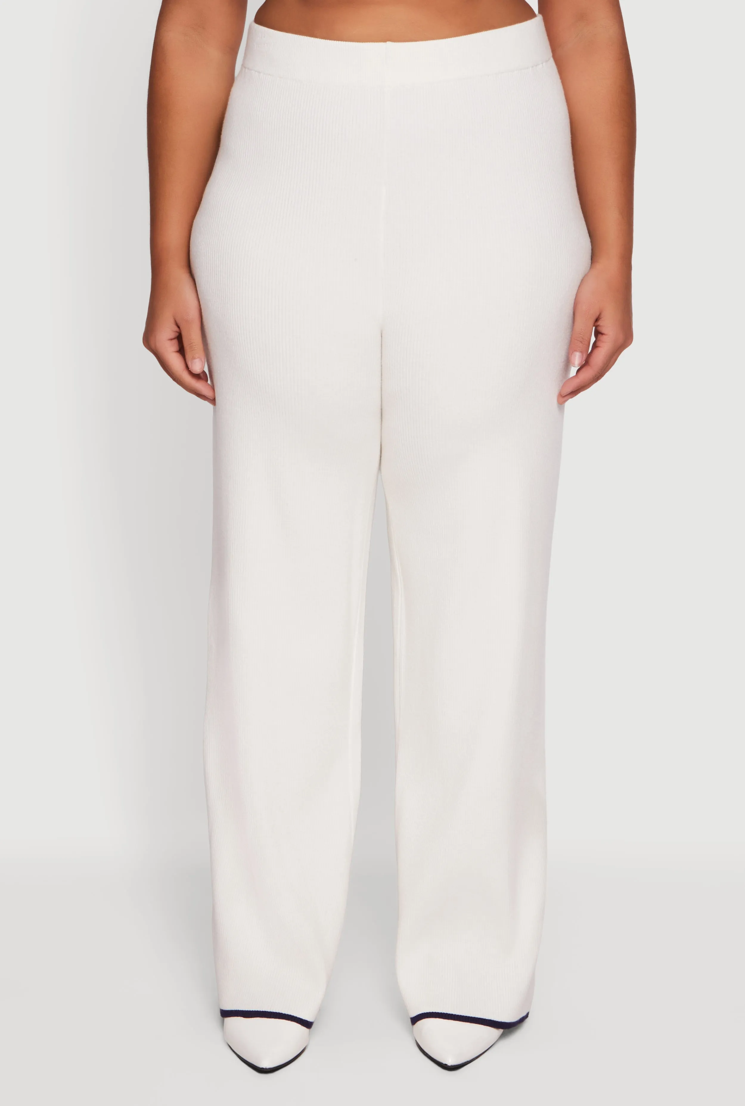 Rib Knit Pull On High Waisted Wide Leg Pants sold by Rainbow product image thumbnail 3