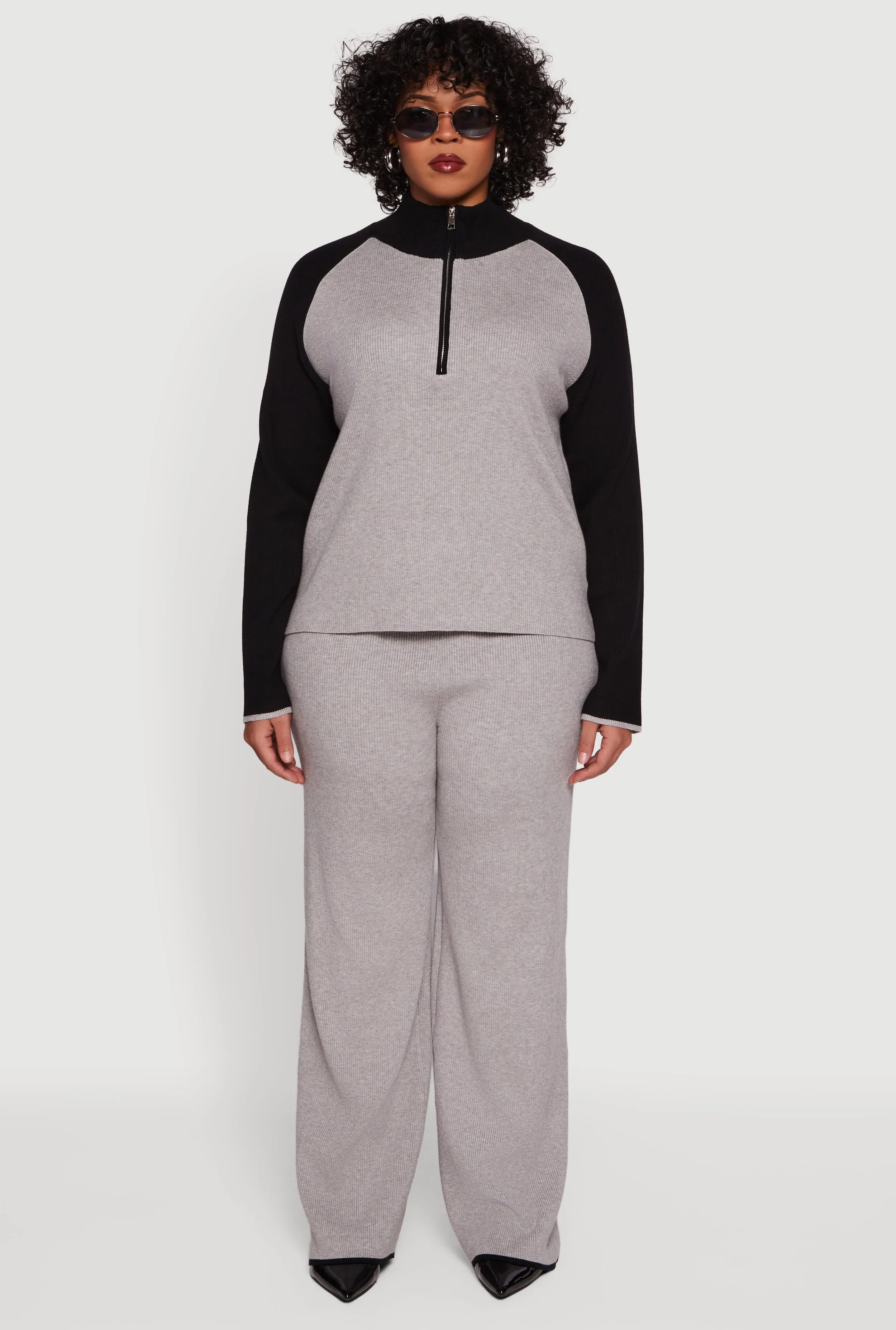 Rib Knit Pull On High Waisted Wide Leg Pants sold by Rainbow product image thumbnail 2