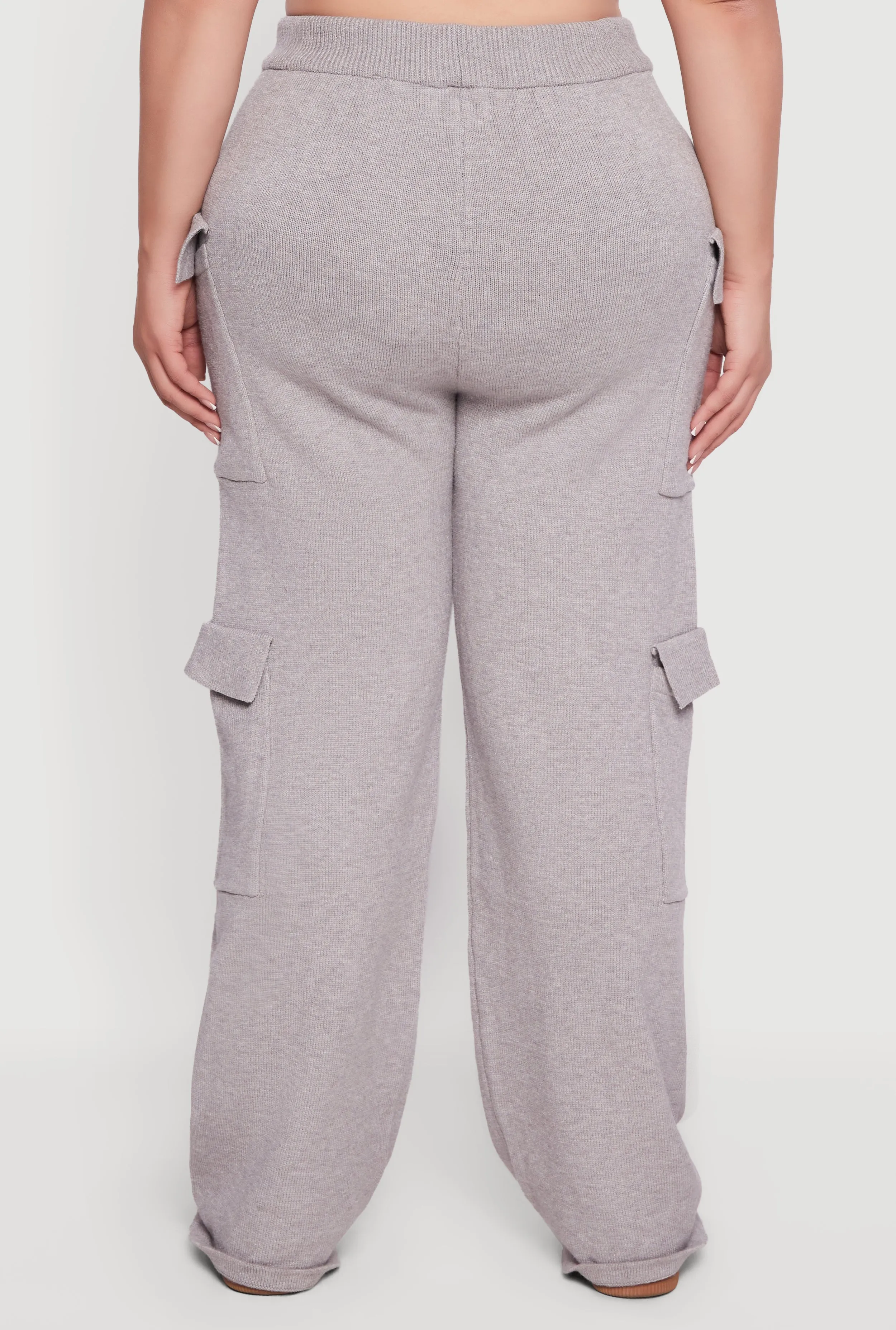 Plus Size High Waisted Wide Leg Utility Sweatpants sold by Rainbow product image thumbnail 5