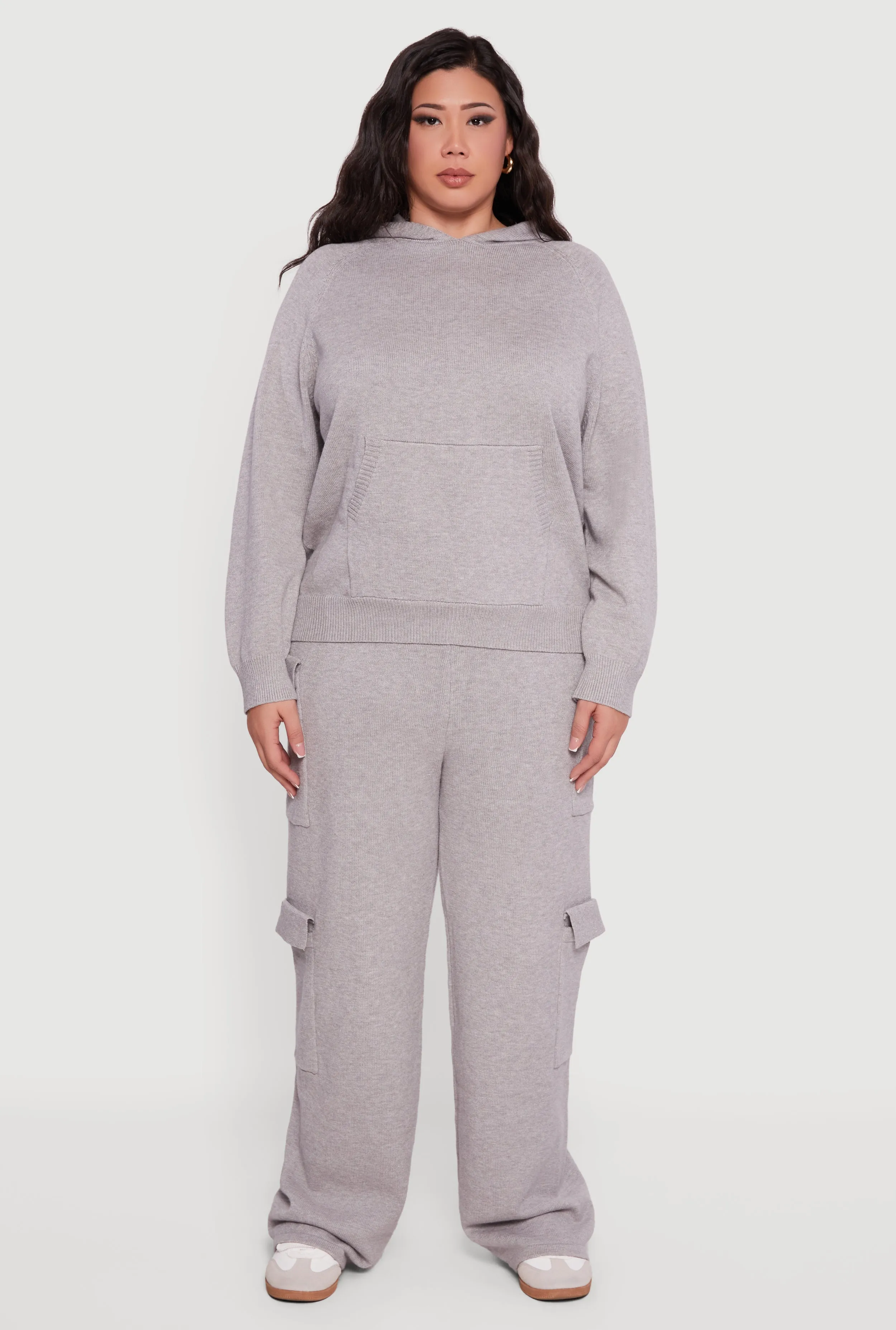 Plus Size High Waisted Wide Leg Utility Sweatpants sold by Rainbow product image thumbnail 2