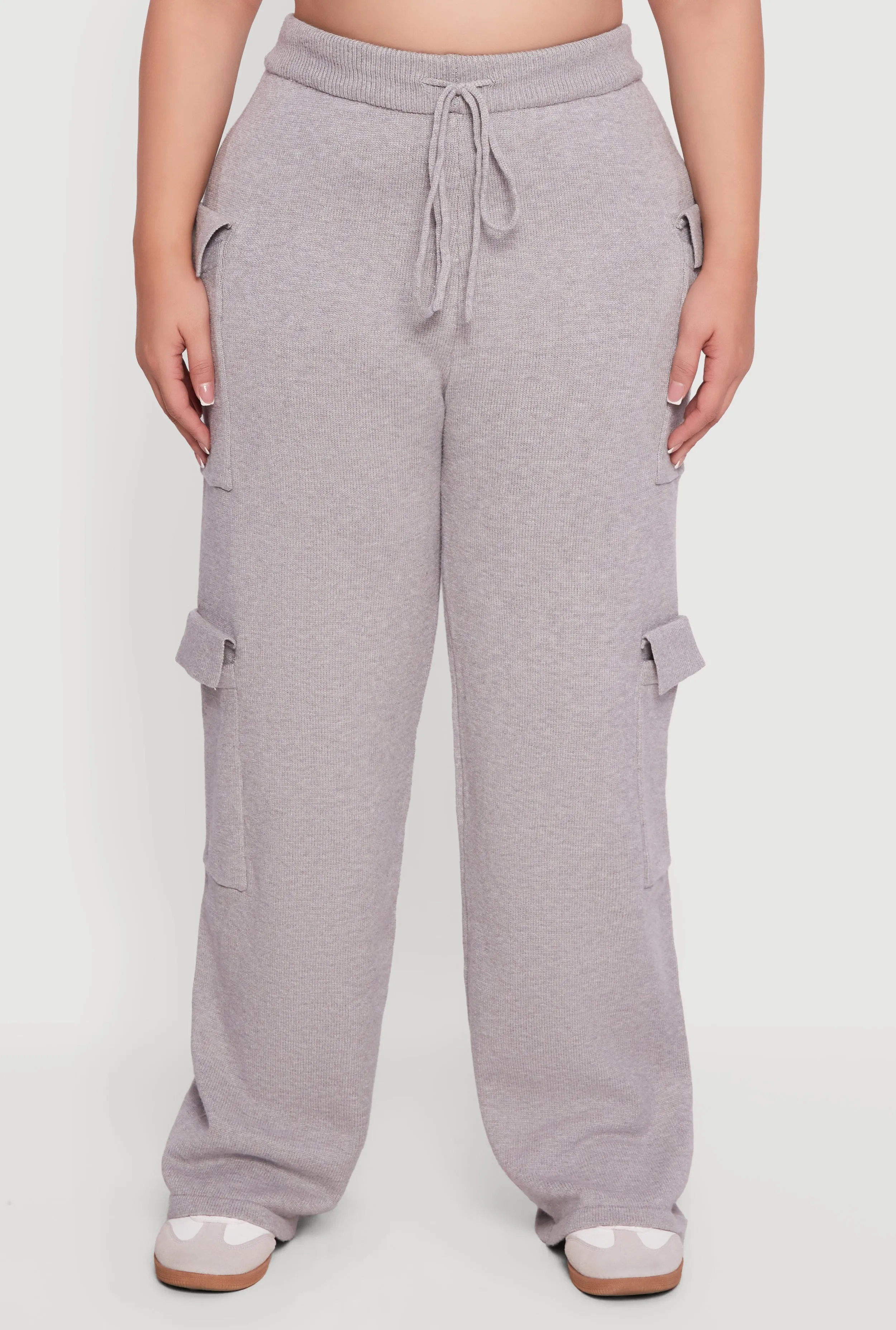 Plus Size High Waisted Wide Leg Utility Sweatpants sold by Rainbow product image thumbnail 3