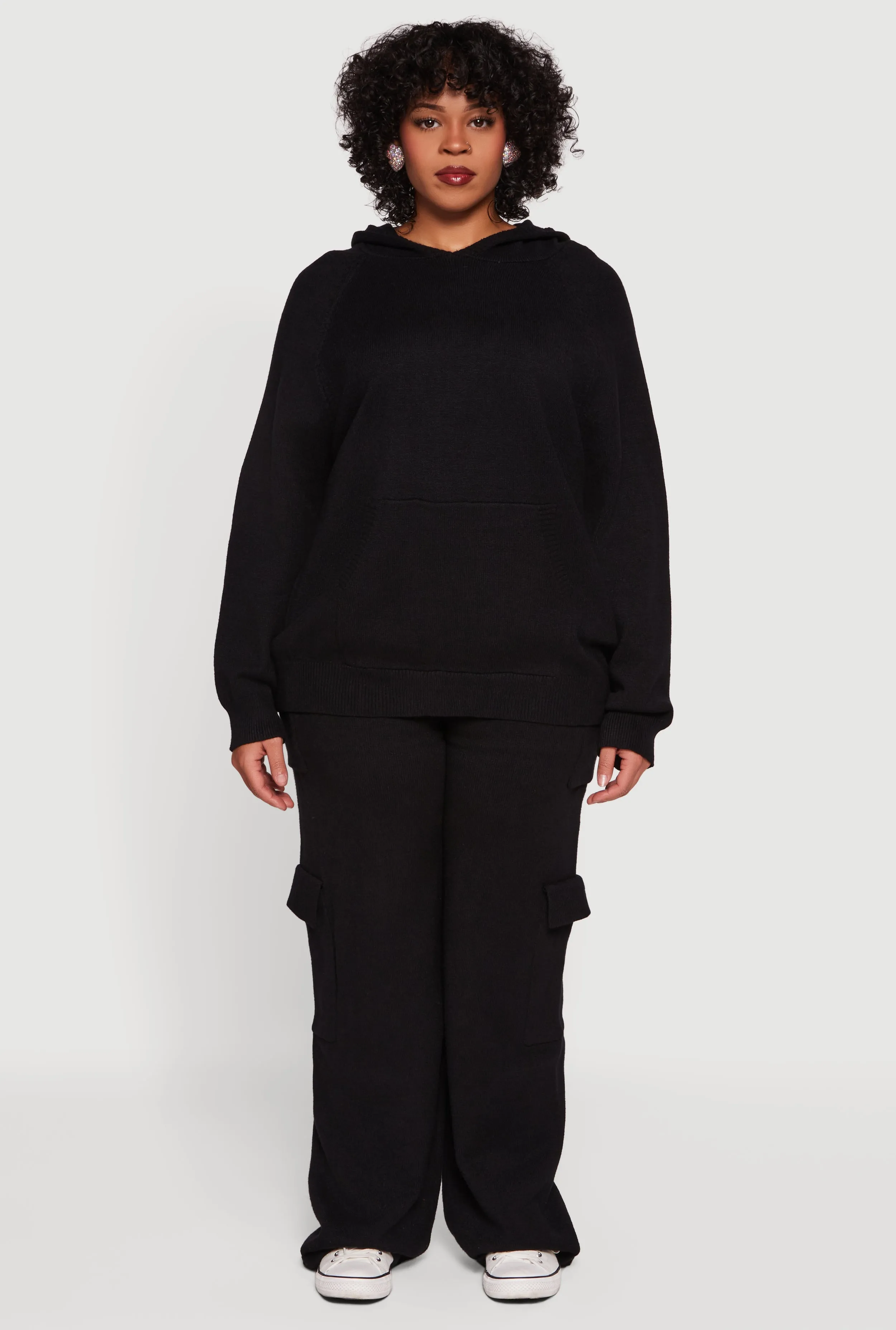 Plus Size High Waisted Wide Leg Utility Sweatpants sold by Rainbow product image thumbnail 2