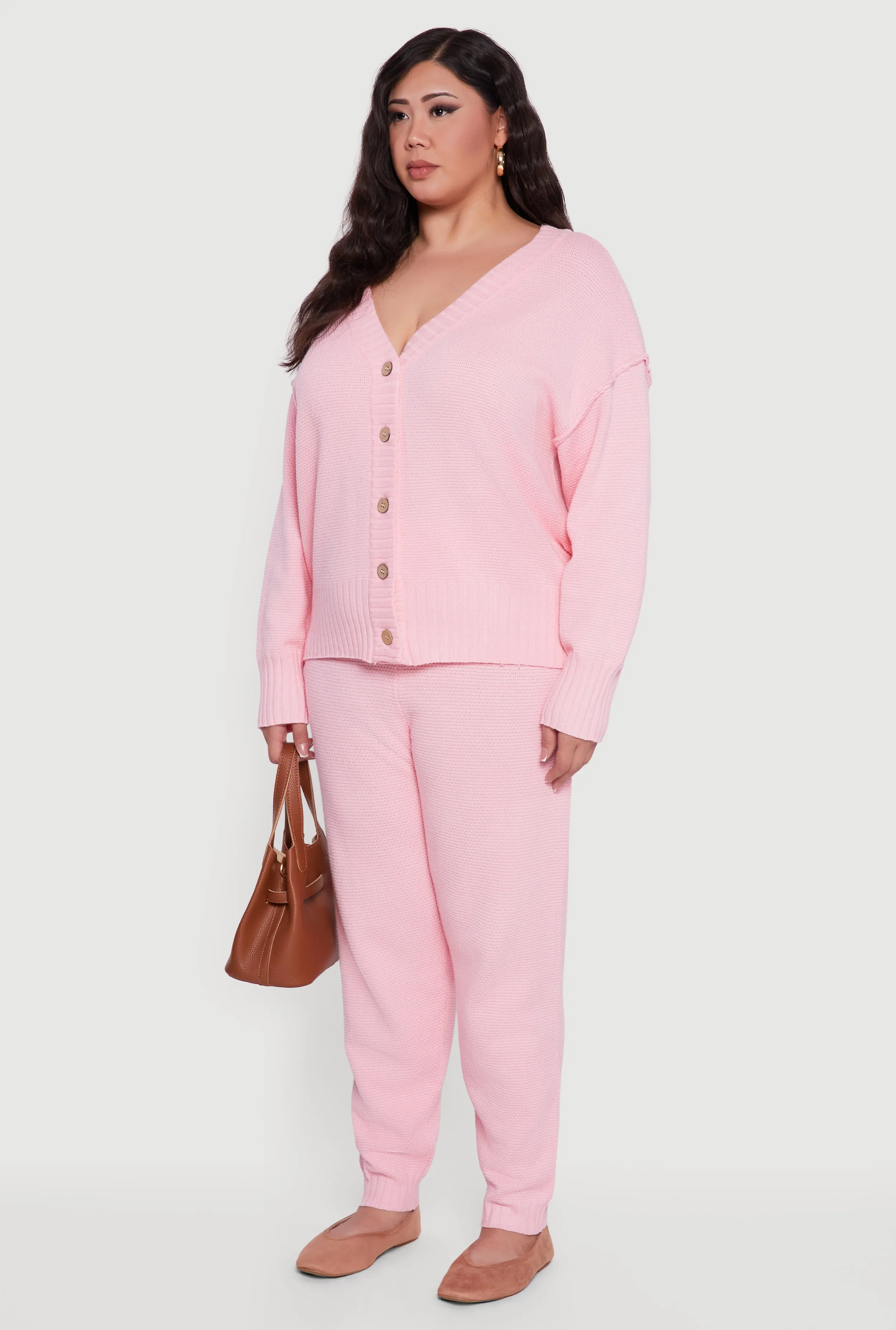 Plus Size Drop Sleeve Button Front Cardigan sold by Rainbow product image thumbnail 5