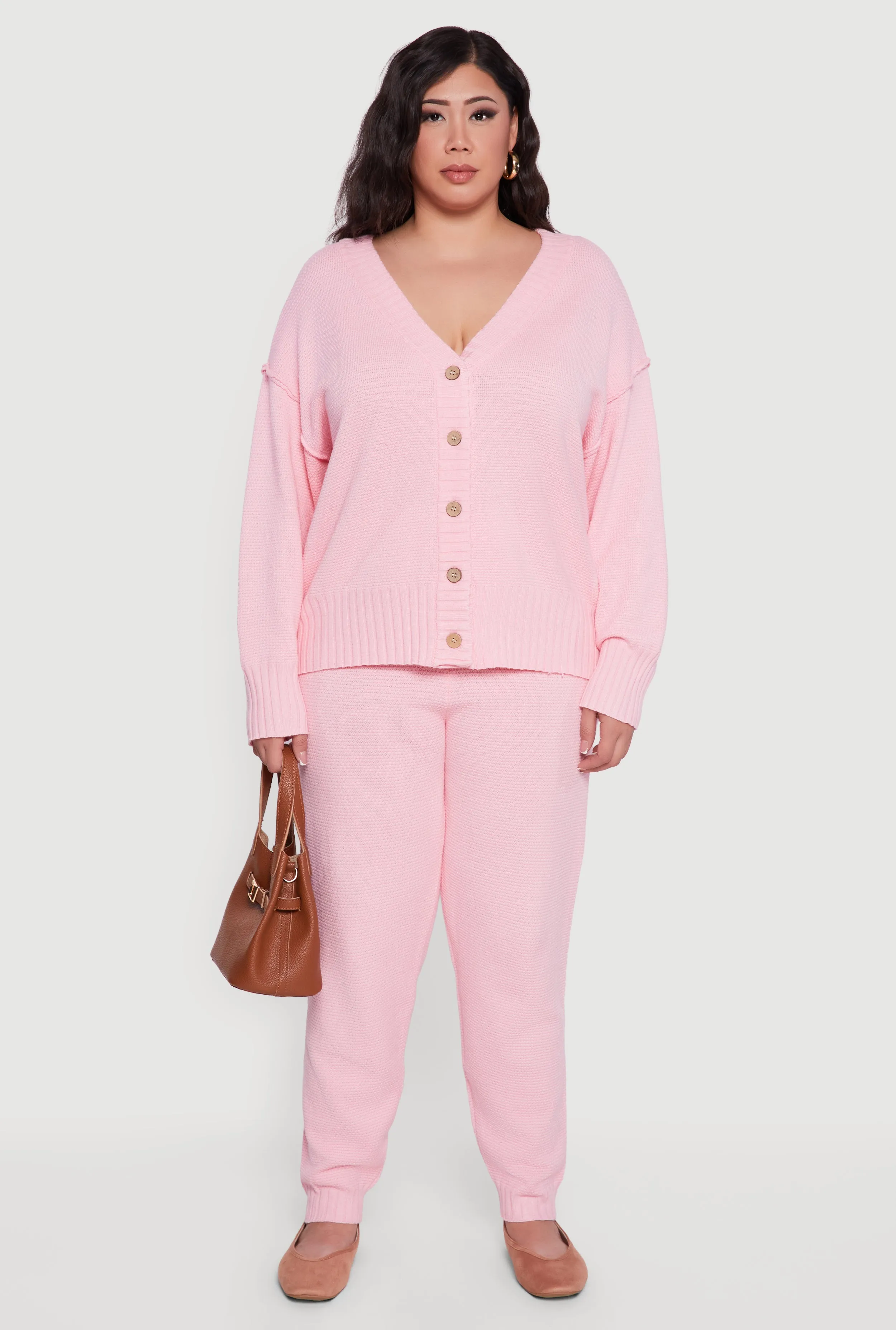 Plus Size Drop Sleeve Button Front Cardigan sold by Rainbow product image thumbnail 3