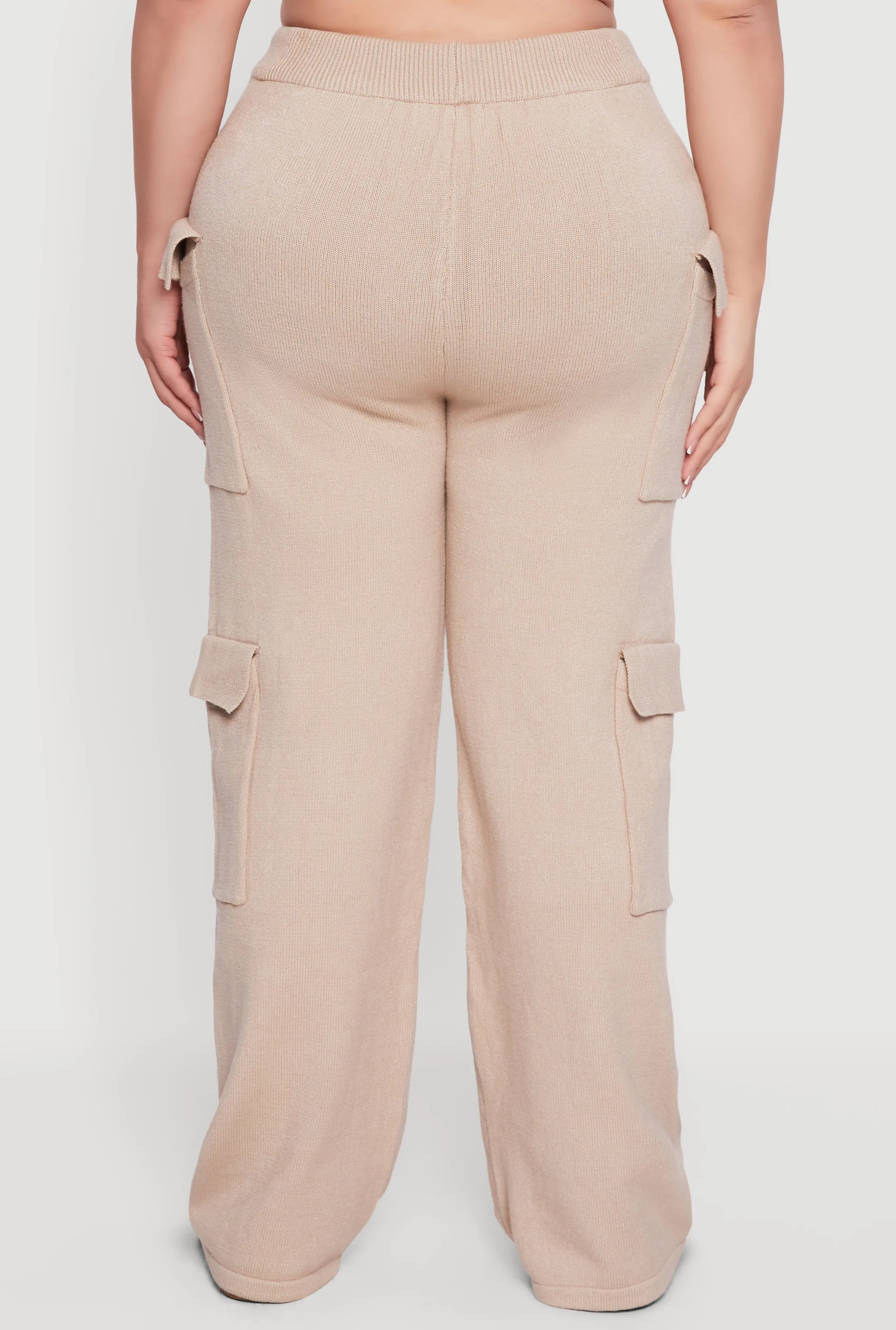 Plus Size High Waisted Wide Leg Utility Sweatpants sold by Rainbow product image thumbnail 5