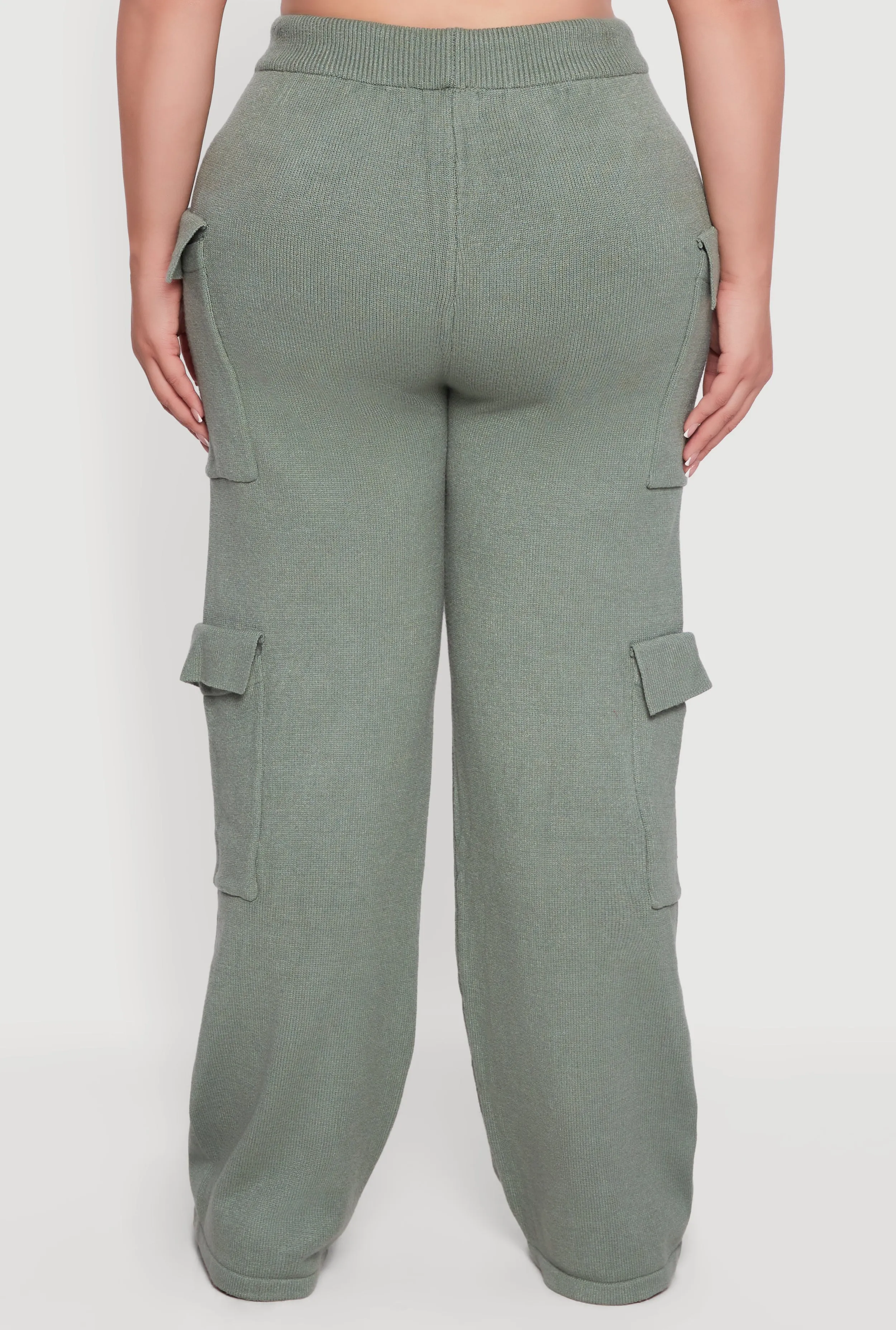 Plus Size High Waisted Wide Leg Utility Sweatpants sold by Rainbow product image thumbnail 5