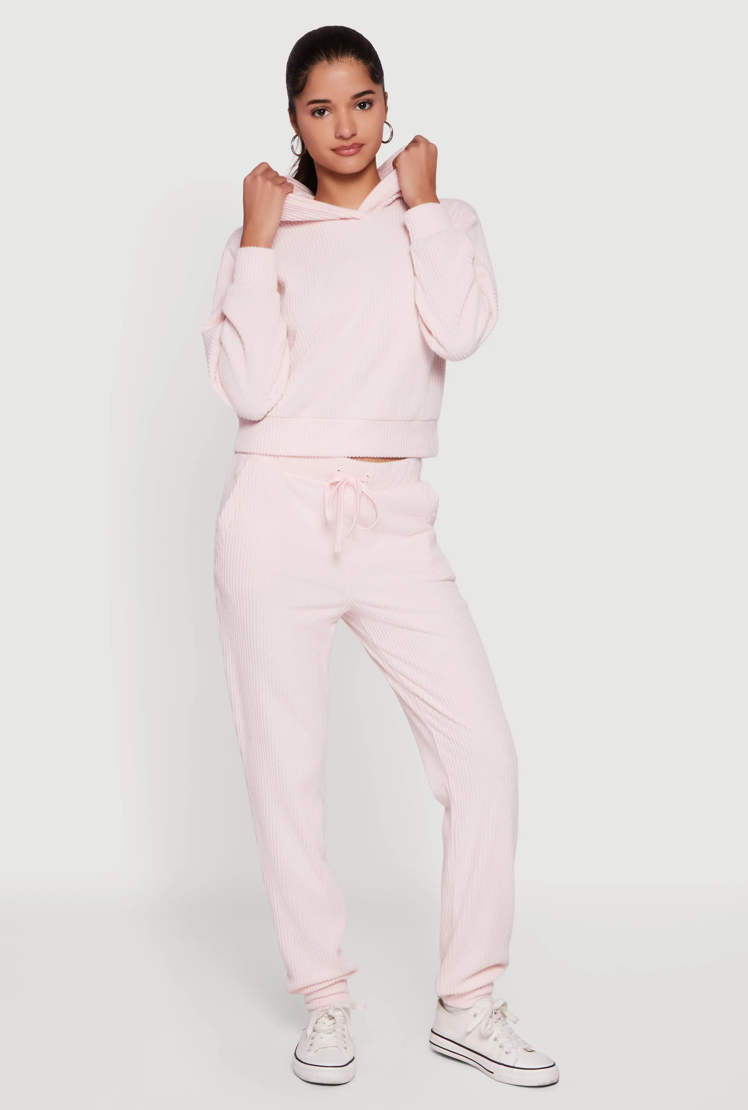 Brushed Rib Knit Drawstring Waist Joggers sold by Rainbow product image thumbnail 4