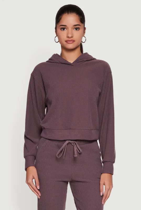 Brushed Rib Knit Pullover Hoodie sold by Rainbow