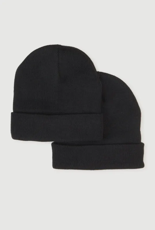 Solid Rib Knit Cuffed Beanie 2 Pack sold by Rainbow