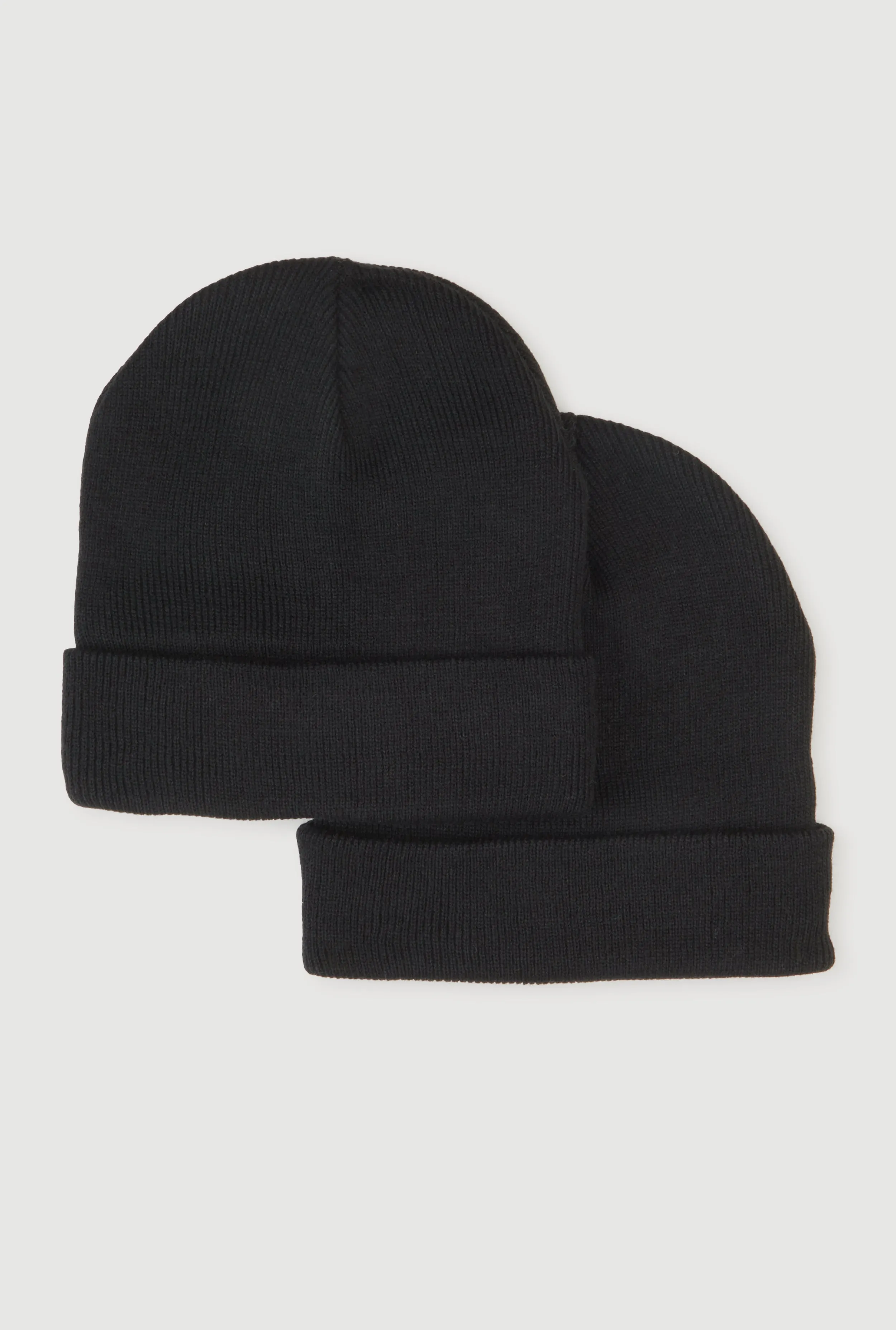 Solid Rib Knit Cuffed Beanie 2 Pack sold by Rainbow
