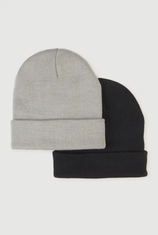 Solid Rib Knit Cuffed Beanie 2 Pack sold by Rainbow