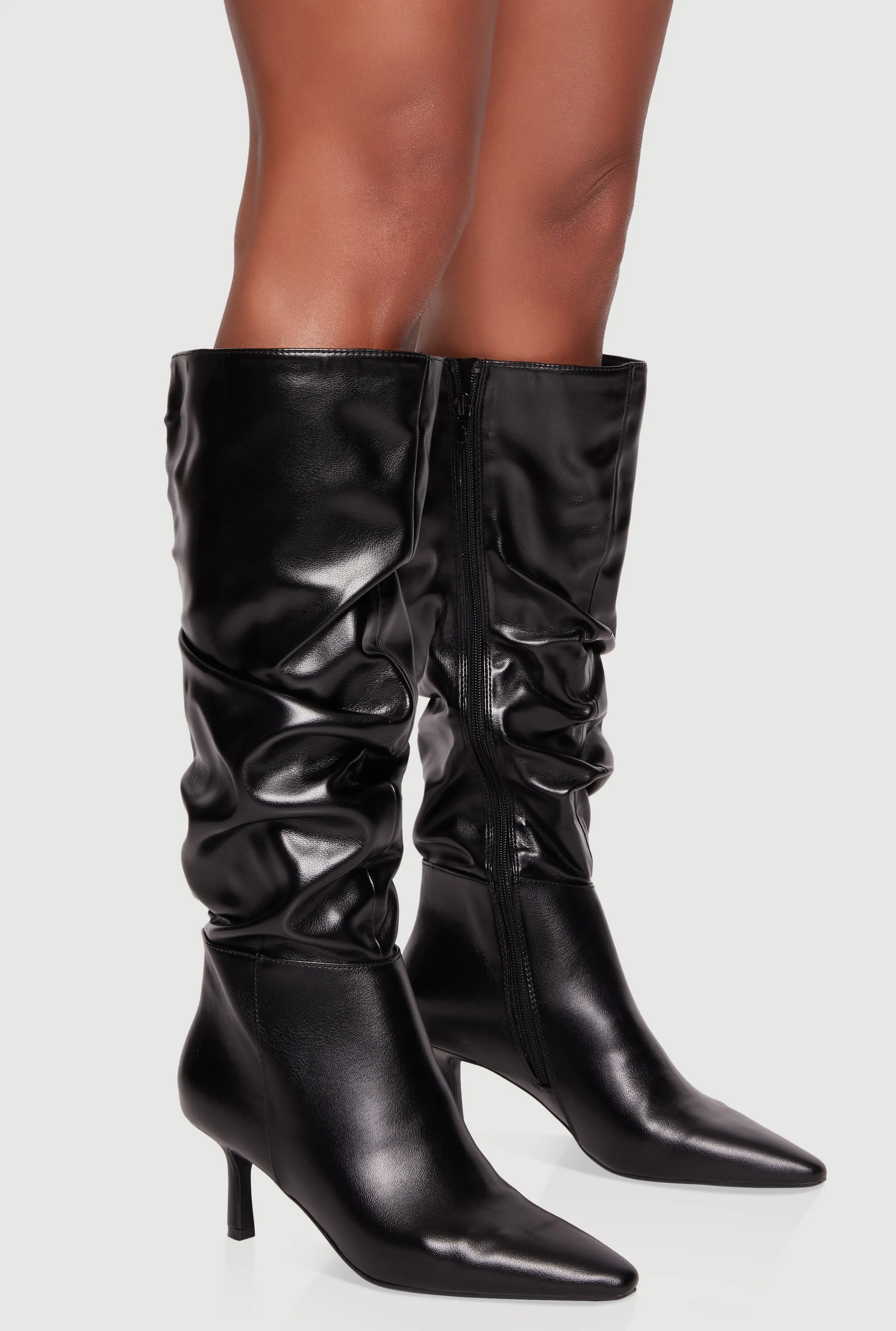 Pointy Toe Side Zip Stiletto Slouch Boots sold by Rainbow product image thumbnail 2
