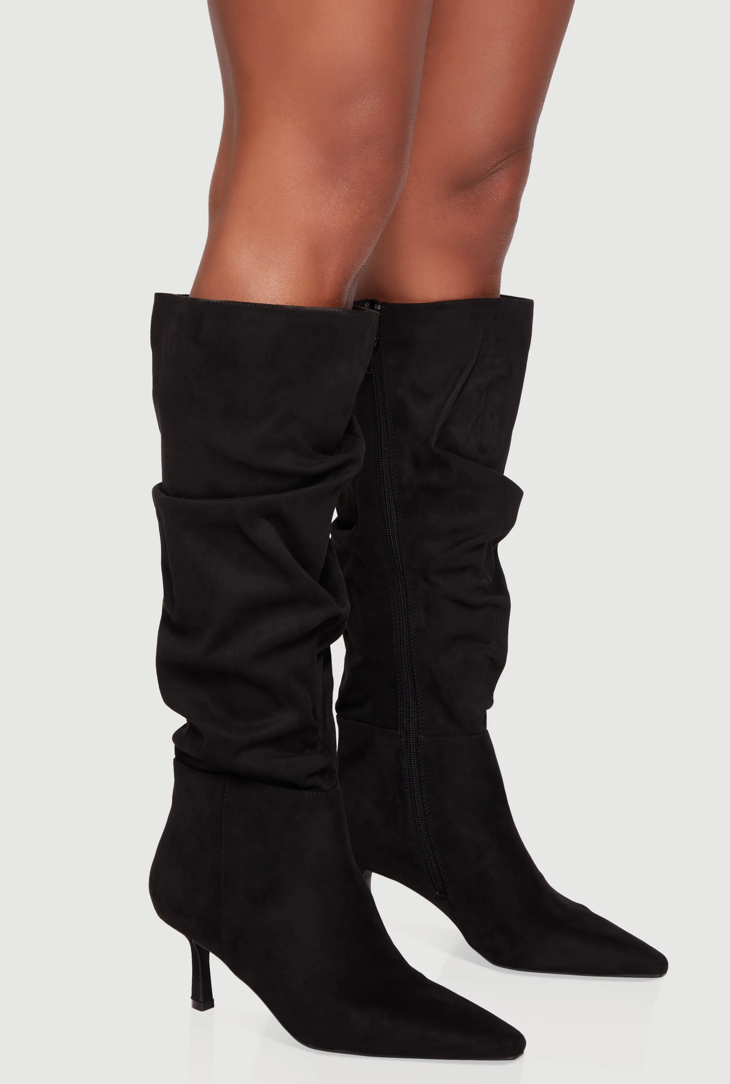 Pointy Toe Side Zip Stiletto Slouch Boots sold by Rainbow product image thumbnail 2